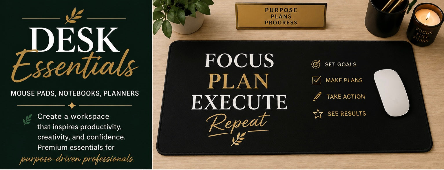 Desk Essentials (mouse pads, notebooks, planners)