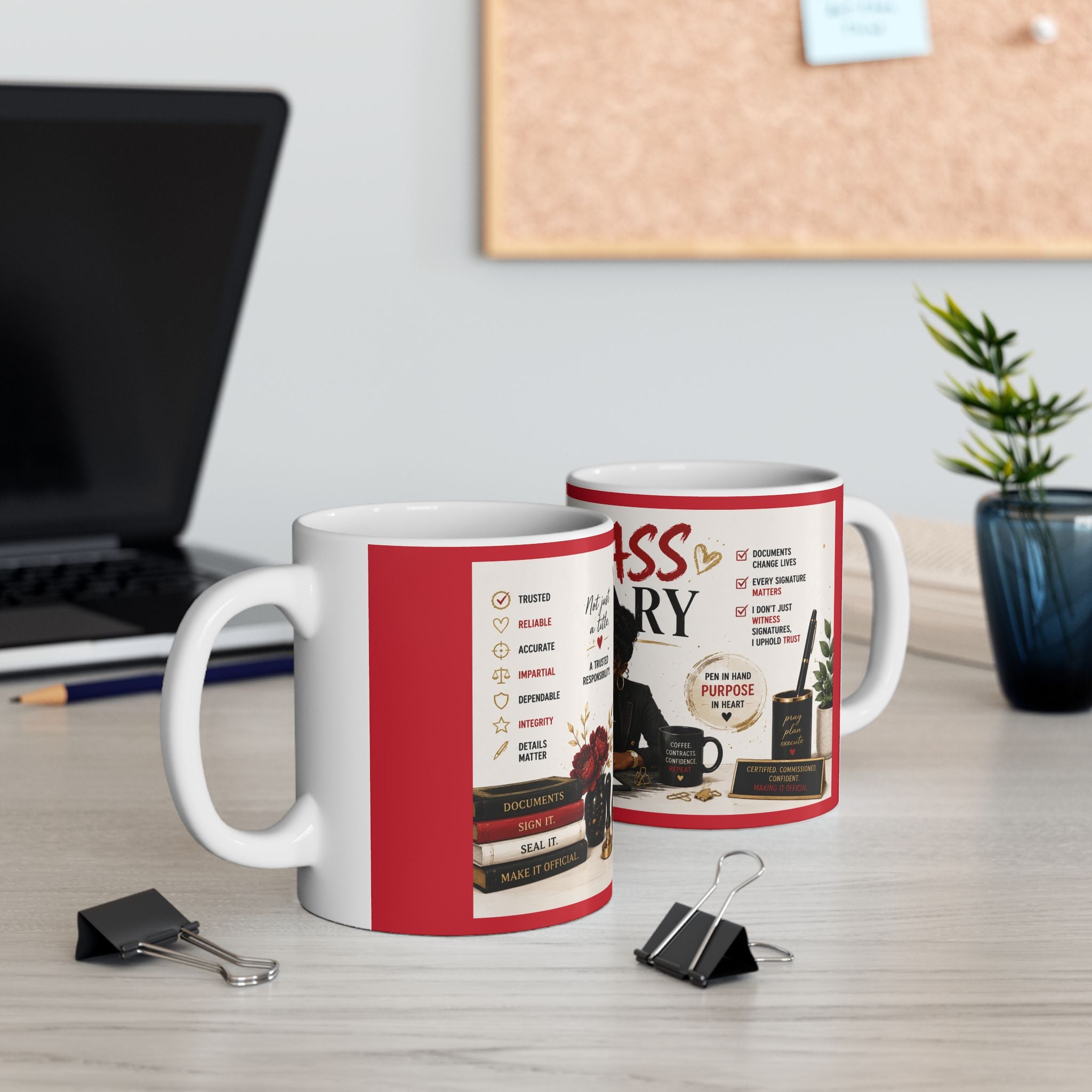 Badass Notary Ceramic Mug | Inspirational Gift for Notaries & Loan Signing Agents