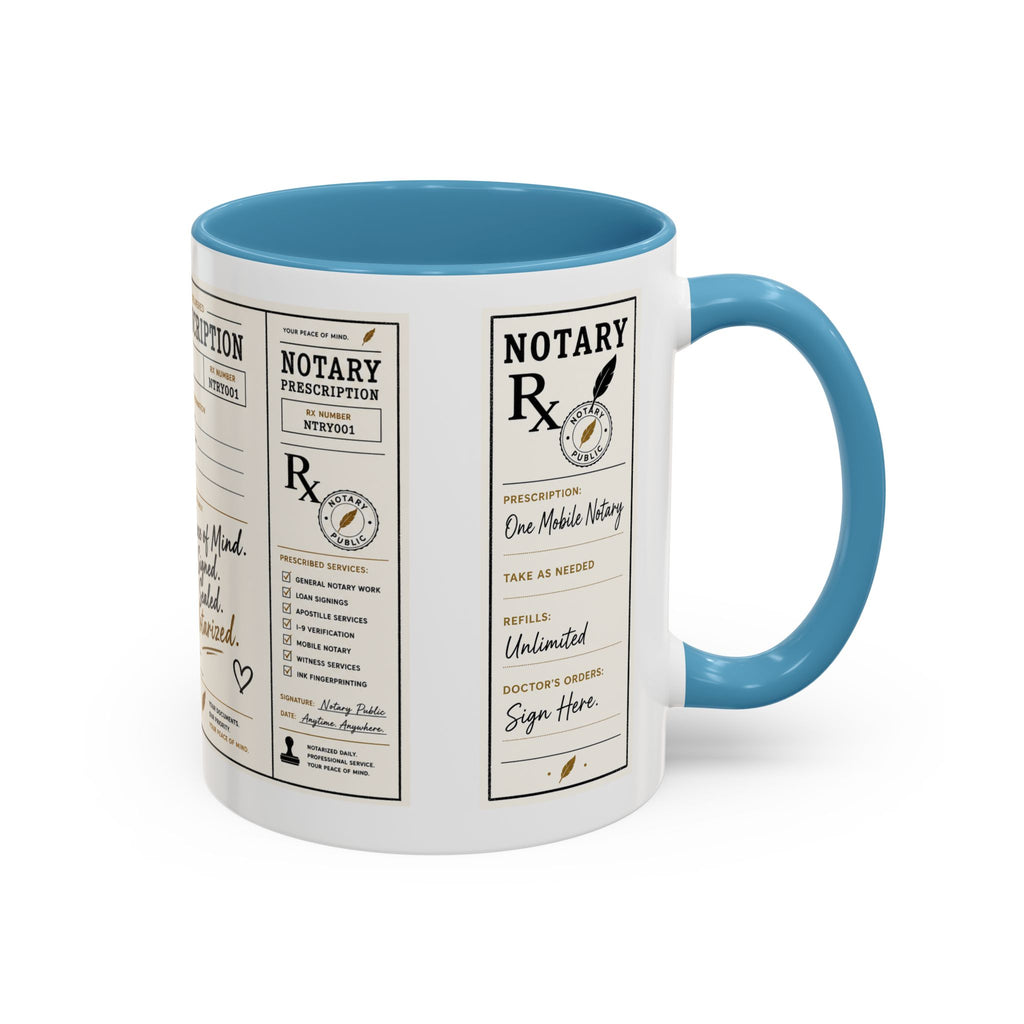 Notary Prescription | Accent Coffee Mug (11oz & 15oz)