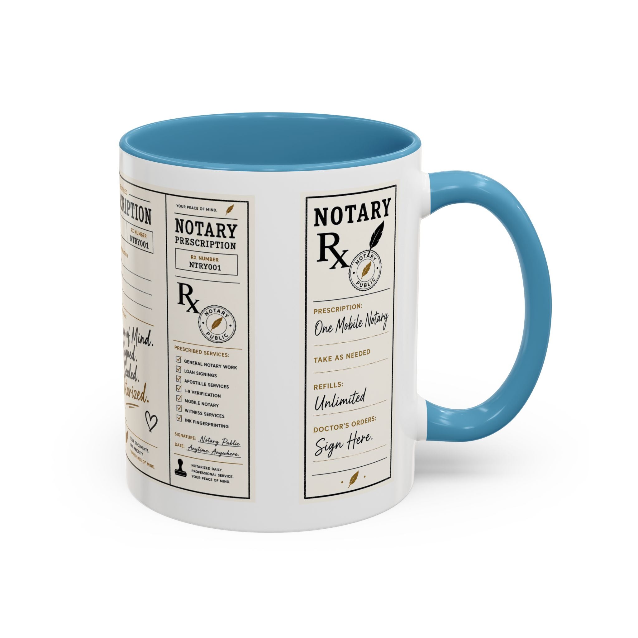 Notary Prescription | Accent Coffee Mug (11oz & 15oz)