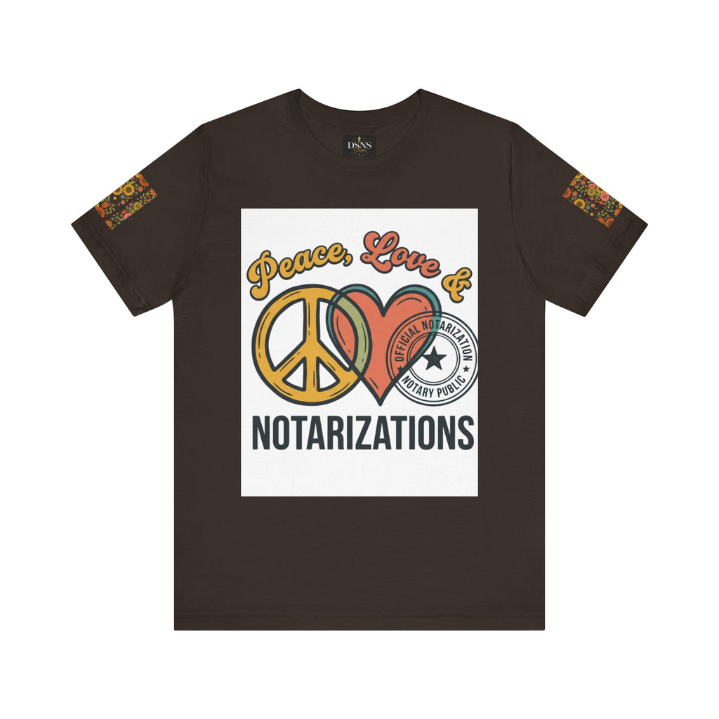 Peace, Love & Notarizations Unisex Jersey T-Shirt ☮️❤️🖋️