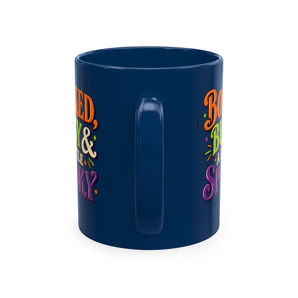 Booked, Busy & a Little Spooky Mug — Halloween Book Lover Coffee Cup