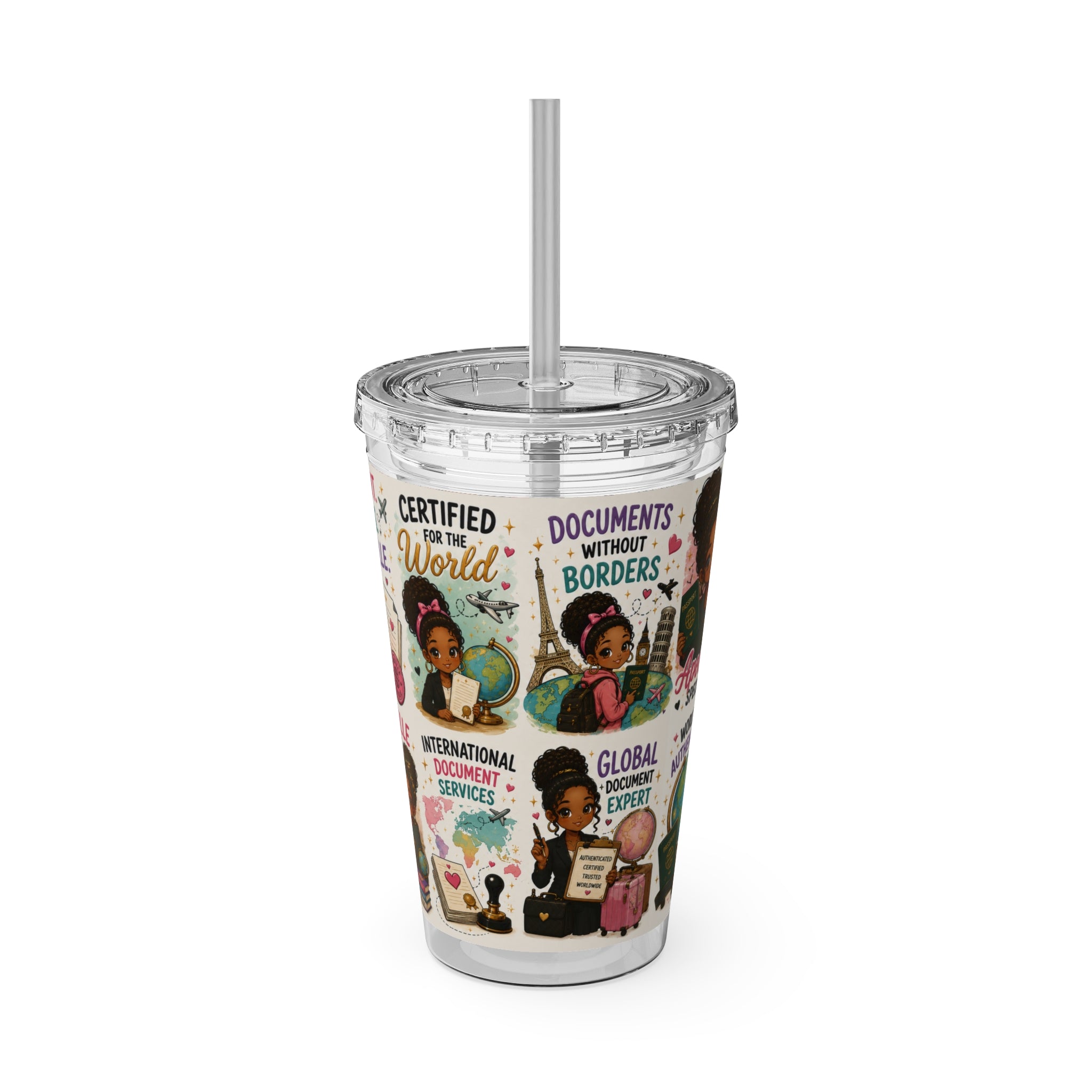 16 oz Acrylic Tumbler – Apostille Specialist Travel Collection | Double-Wall Notary Cup with Straw