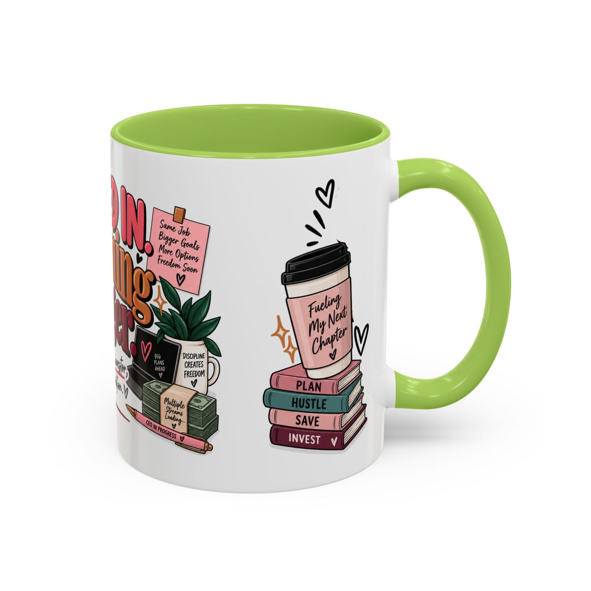 Clocked In, Dreaming Bigger Ceramic Mug — Side Hustle & Entrepreneur Coffee Cup