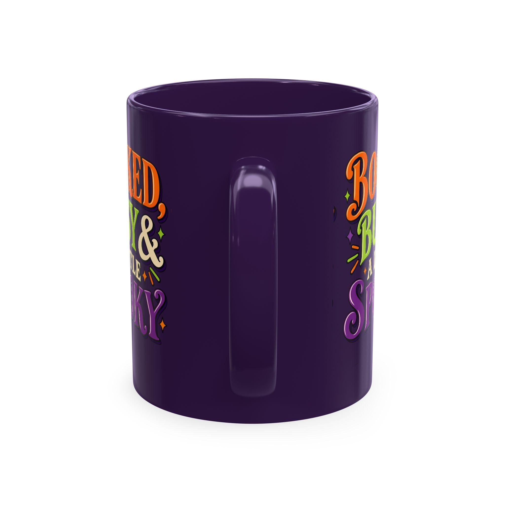 Booked, Busy & a Little Spooky Mug — Halloween Book Lover Coffee Cup