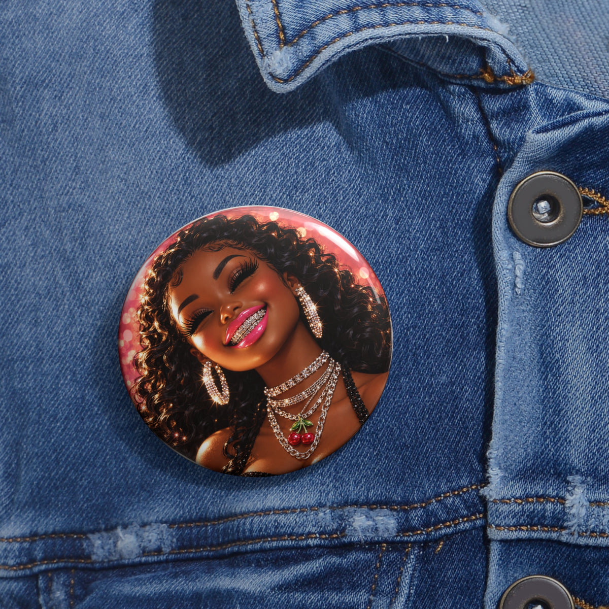 Cherry On Top Pin Button — Glam Girl Statement Accessory