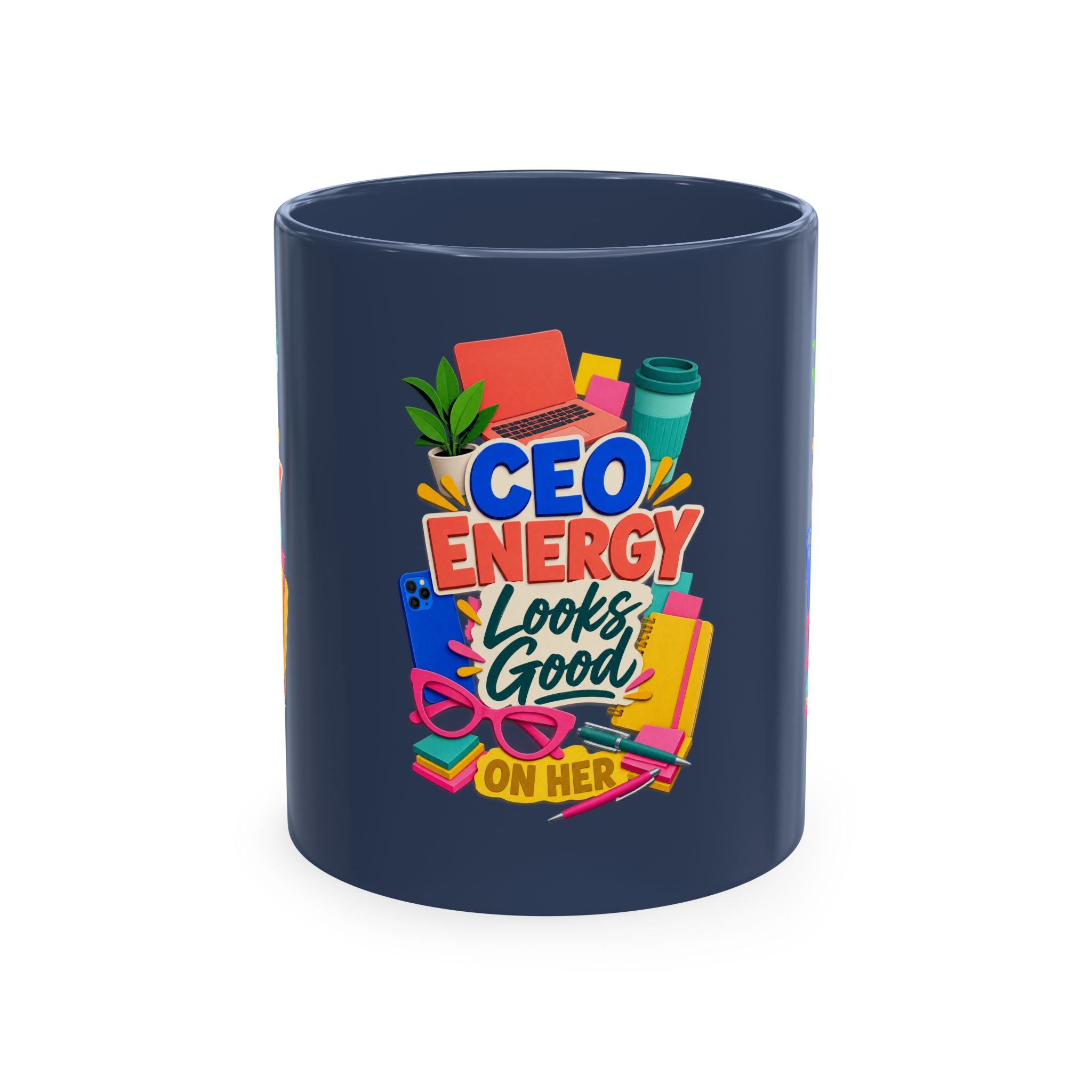 CEO Energy Looks Good on Her Mug | Women in Business Coffee Cup | Female Entrepreneur Gift | Boss Lady Office Mug
