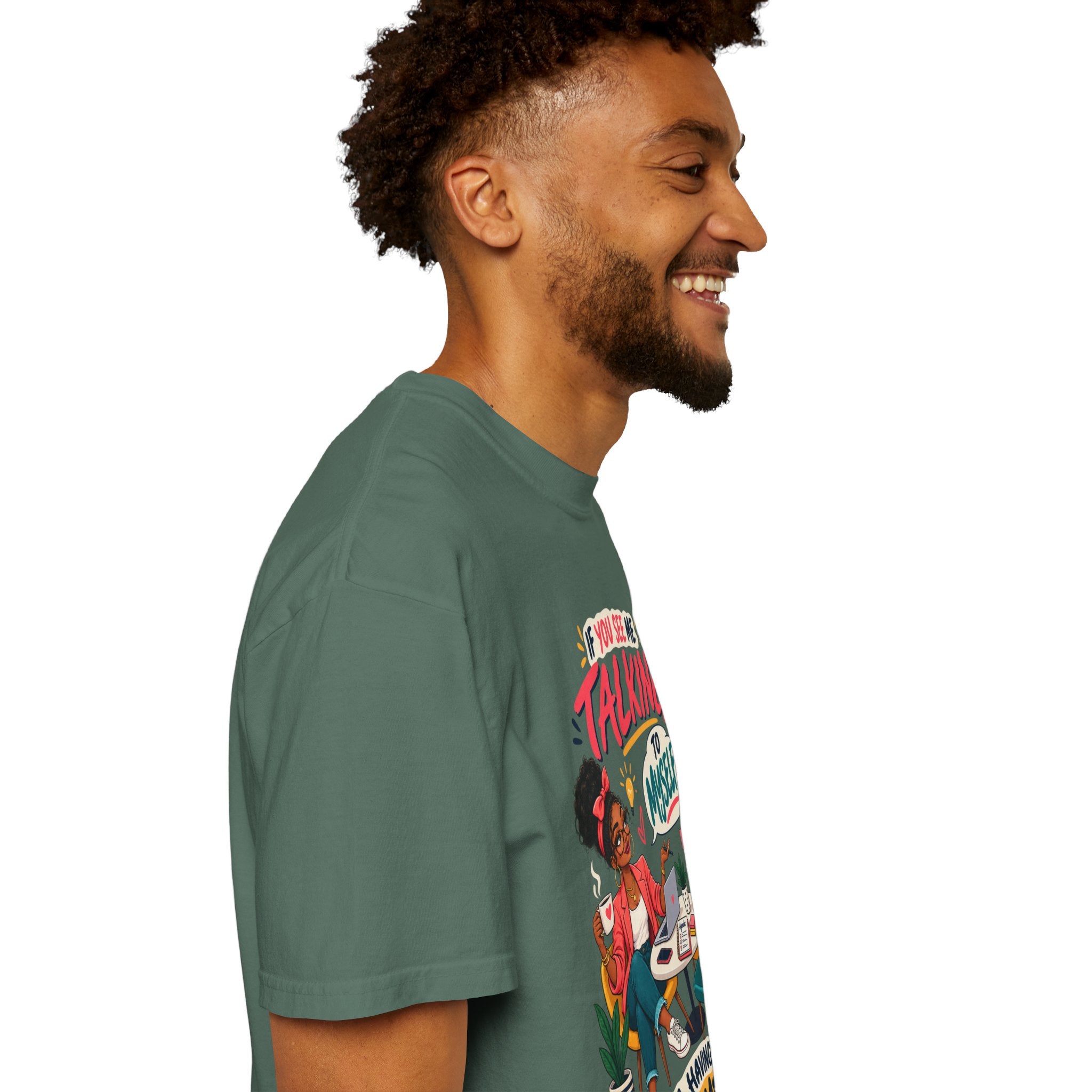 Funny Small Business Owner T-Shirt — “If You See Me Talking to Myself” Staff Meeting Graphic Tee