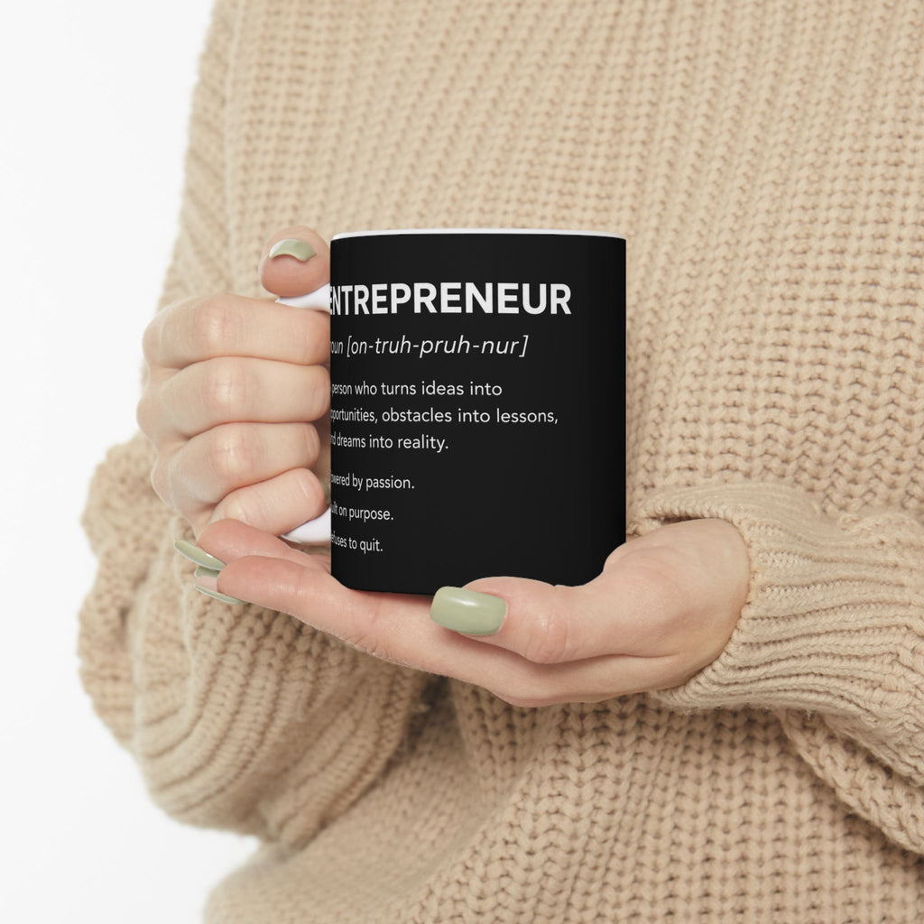 ☕ Entrepreneur Definition Coffee Mug | Minimalist Business Owner Mug | CEO Coffee Cup | Entrepreneur Gift | 11oz & 15oz Ceramic Mug