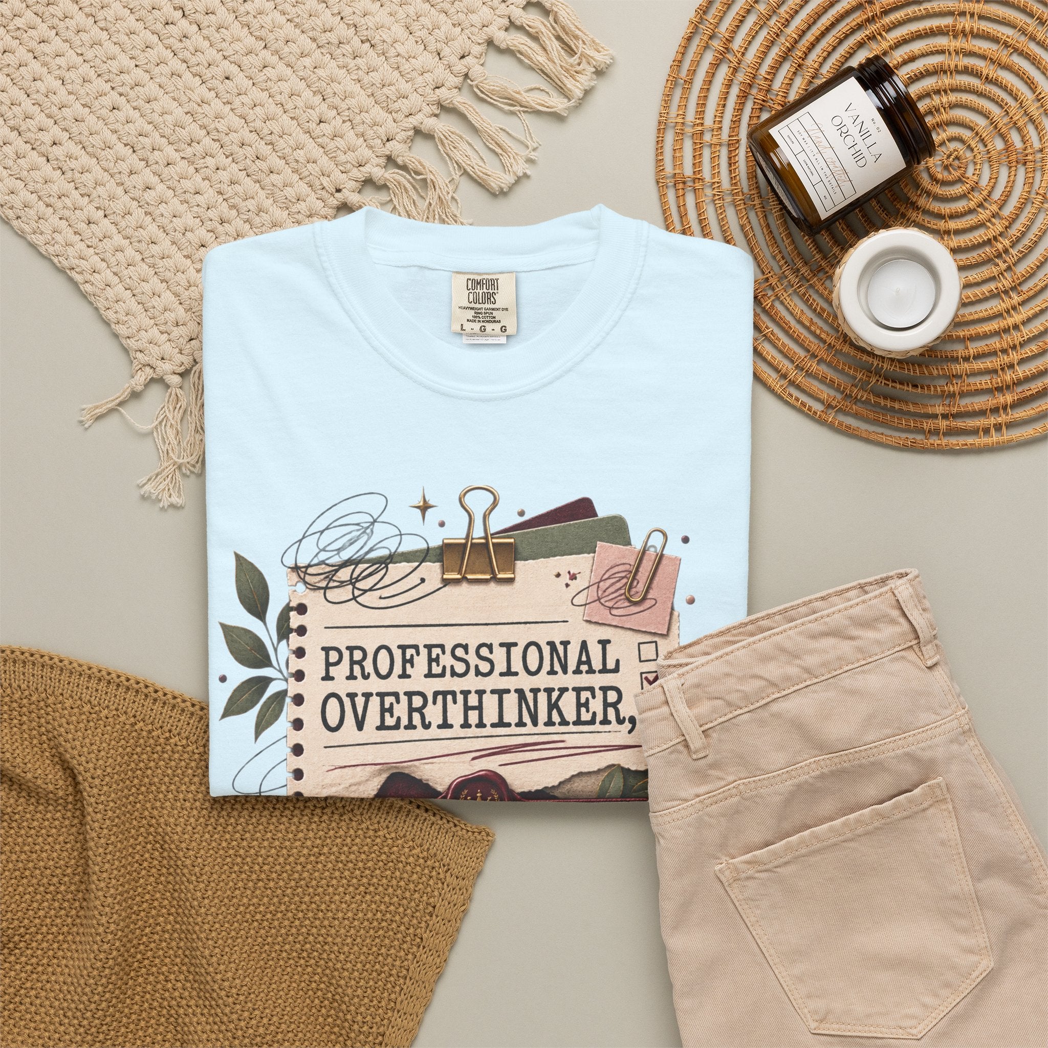 Professional Overthinker Part-Time CEO T-Shirt | Funny Small Business Owner Graphic Tee | Entrepreneur Gift | Garment-Dyed Shirt