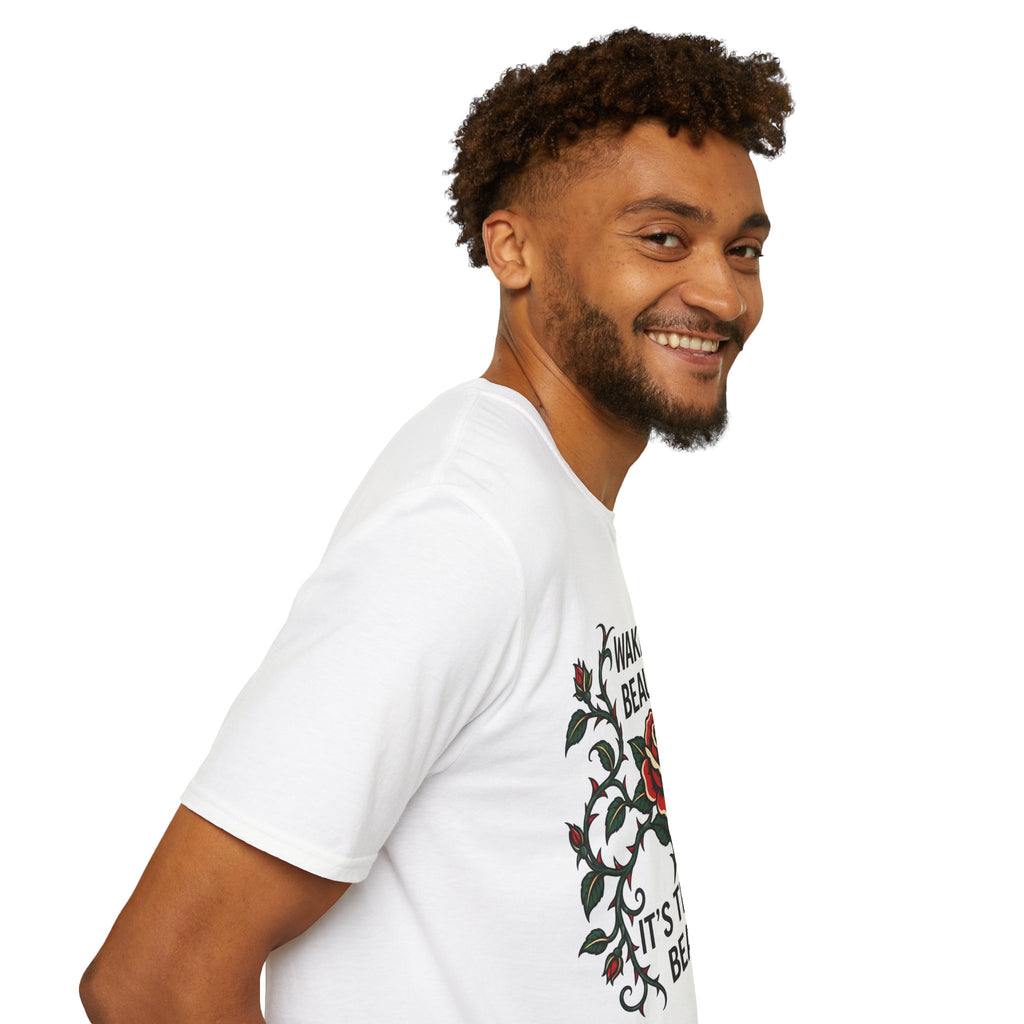 Wake Up Beauty, It’s Time to Beast Tee — Rose & Thorn Graphic Shirt