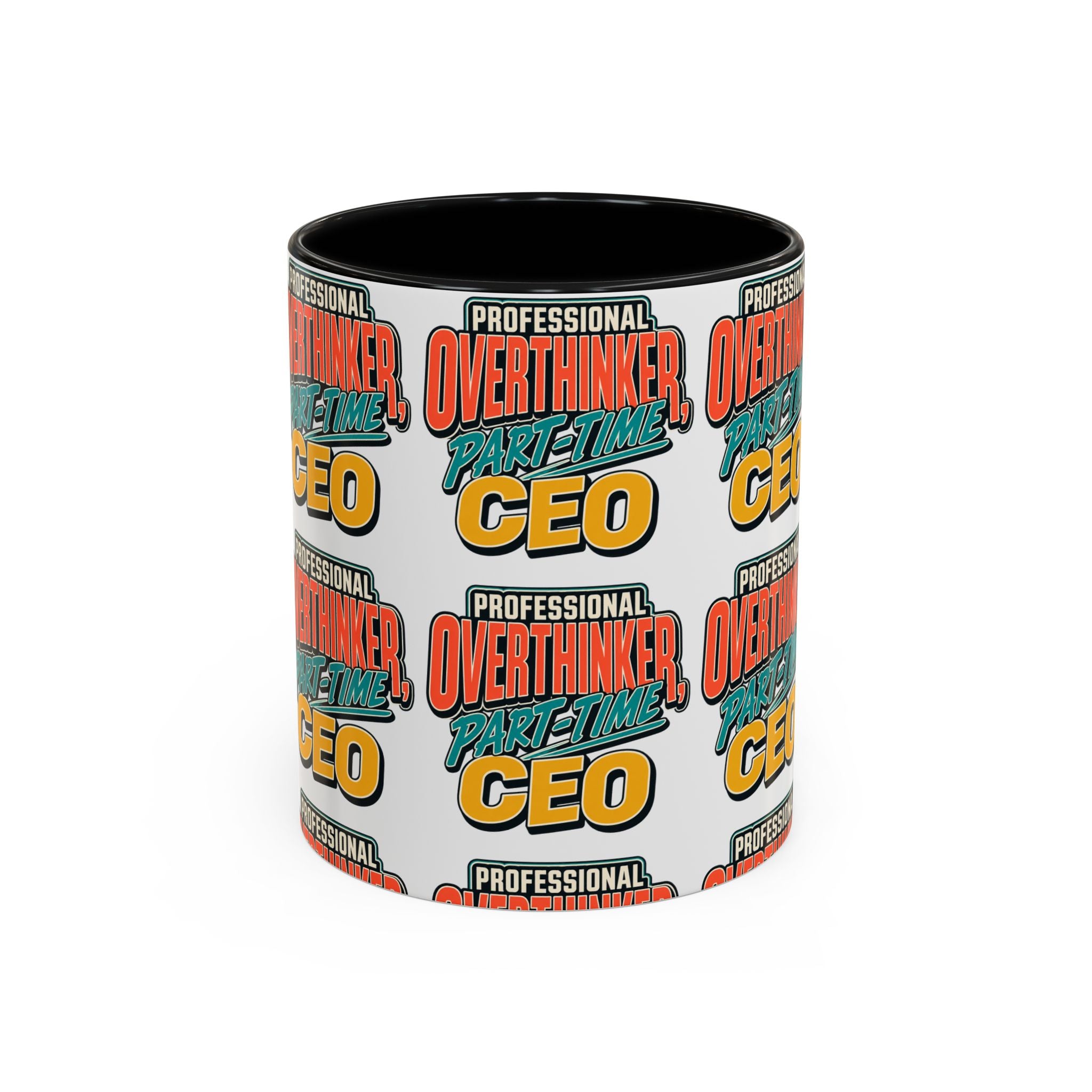 Professional Overthinker Part-Time CEO Mug | Funny Small Business Owner Coffee Cup | Entrepreneur and Side-Hustle Gift