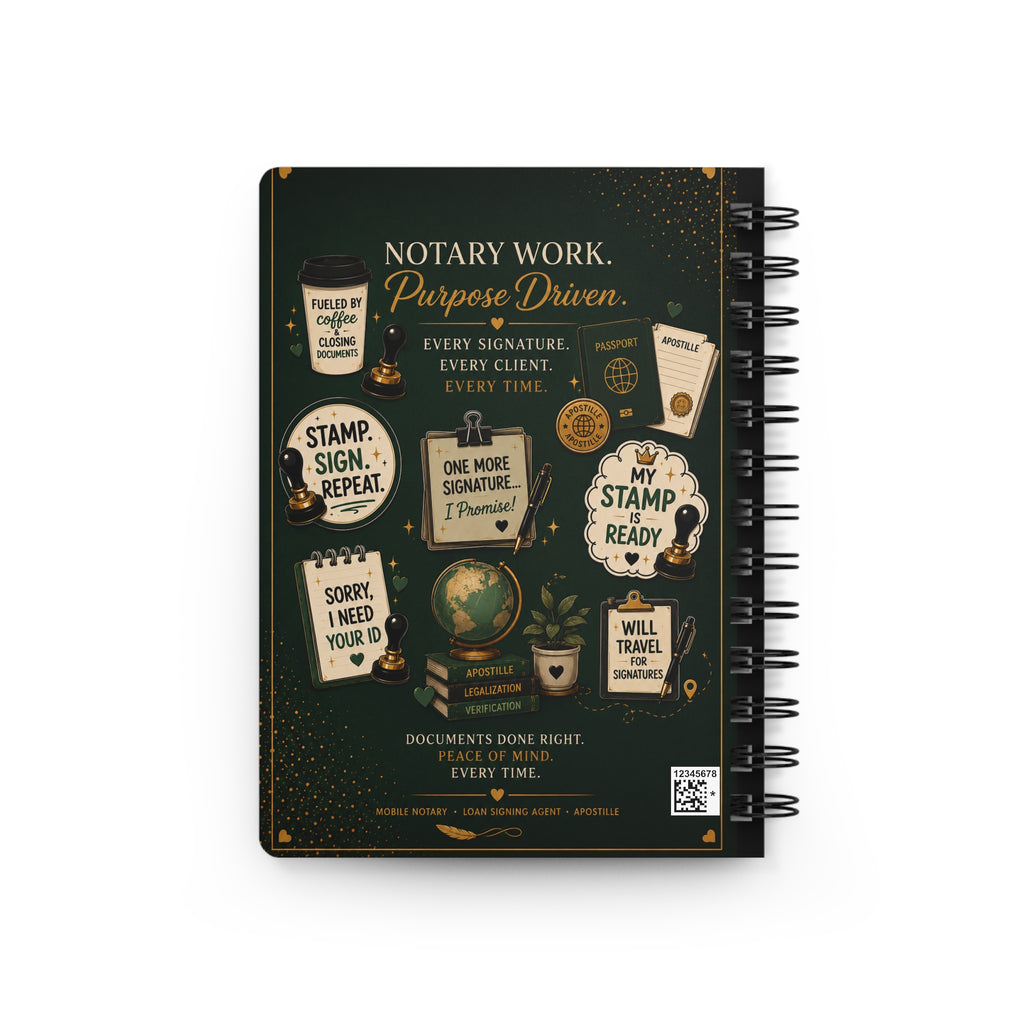 Notary Work. Purpose Driven. Spiral Journal | 150-Page Lined Notebook for Notaries, Loan Signing Agents & Mobile Professionals