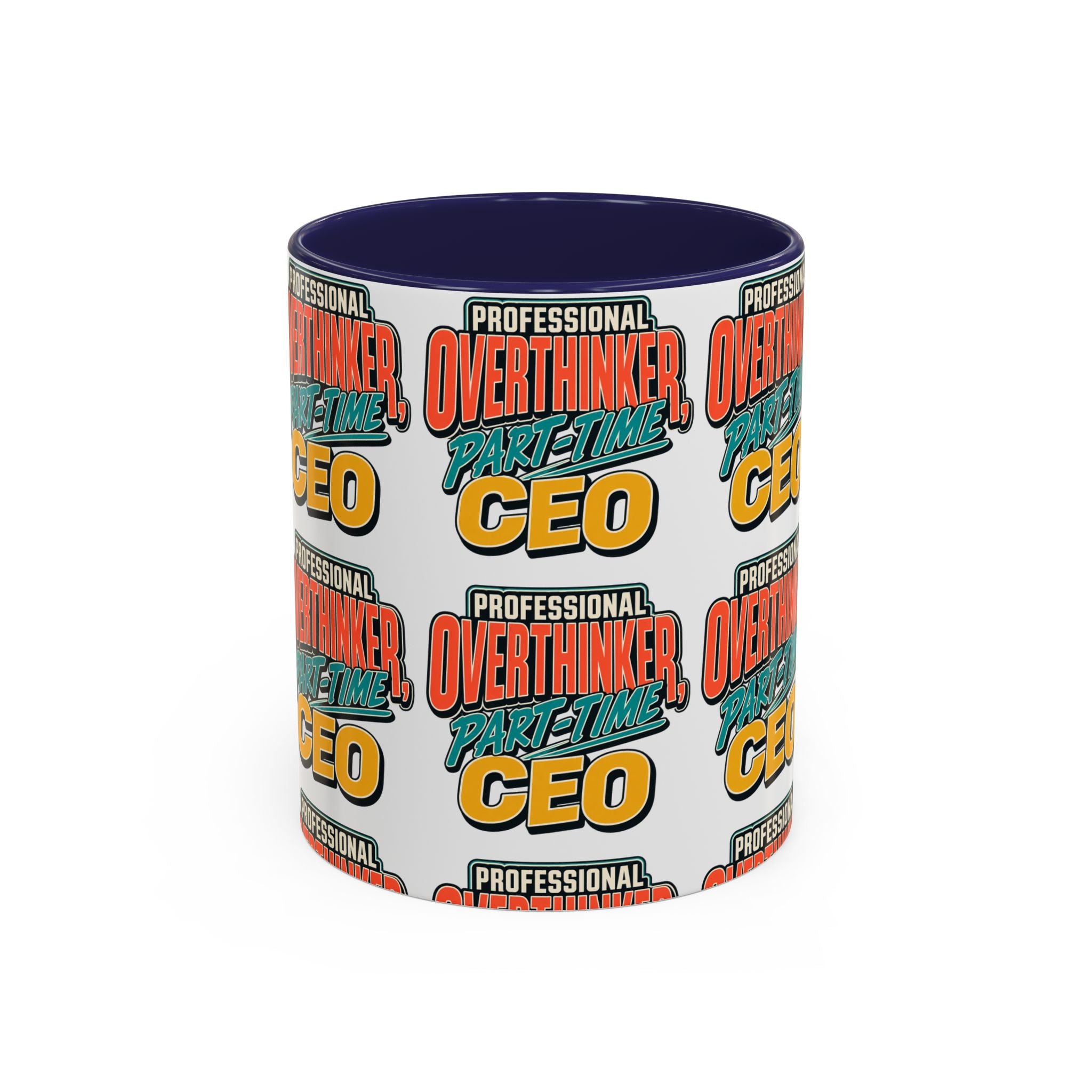 Professional Overthinker Part-Time CEO Mug | Funny Small Business Owner Coffee Cup | Entrepreneur and Side-Hustle Gift