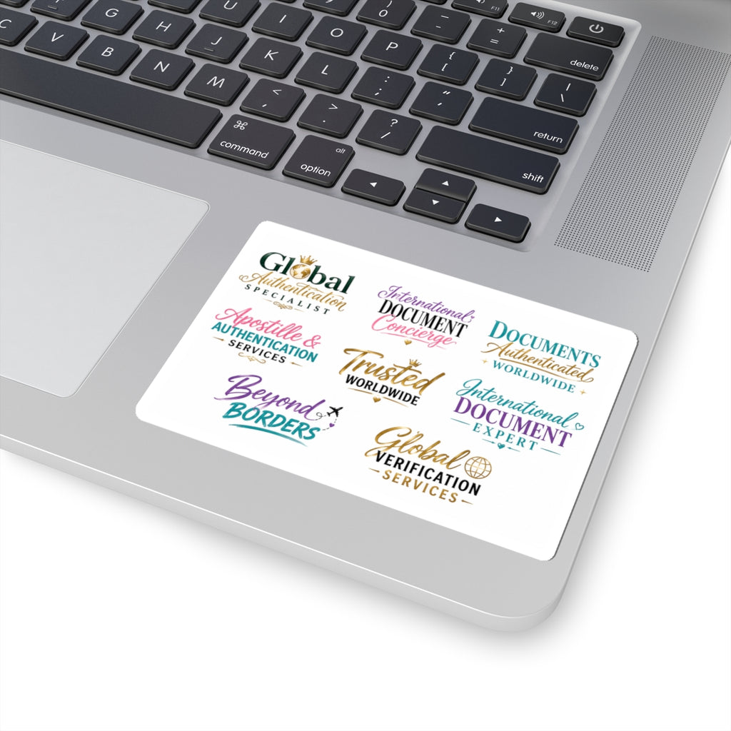 🌍 Professional Collection | International Document & Apostille Typography Stickers