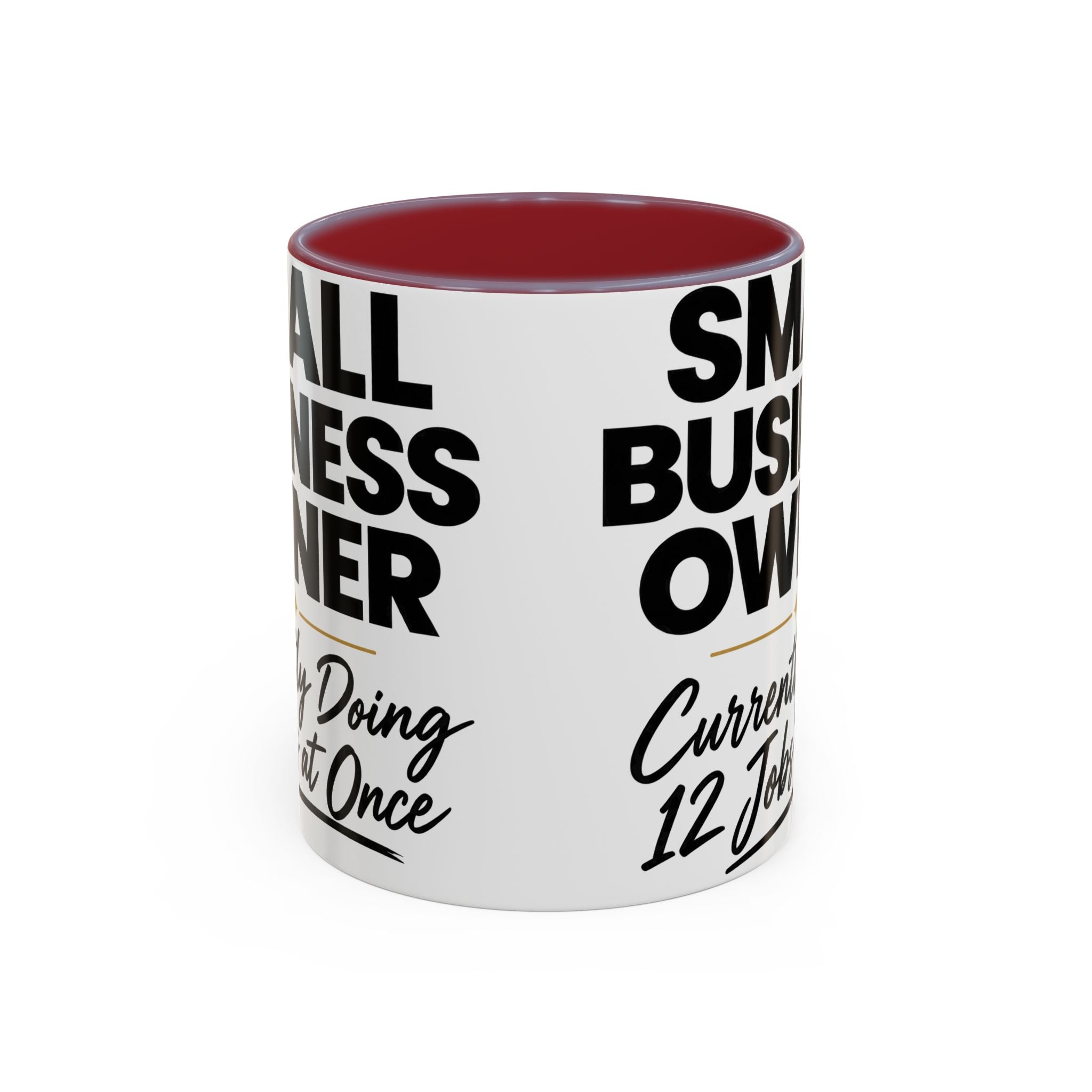 Small Business Owner Mug | “Currently Doing 12 Jobs at Once” Funny Entrepreneur Coffee Cup