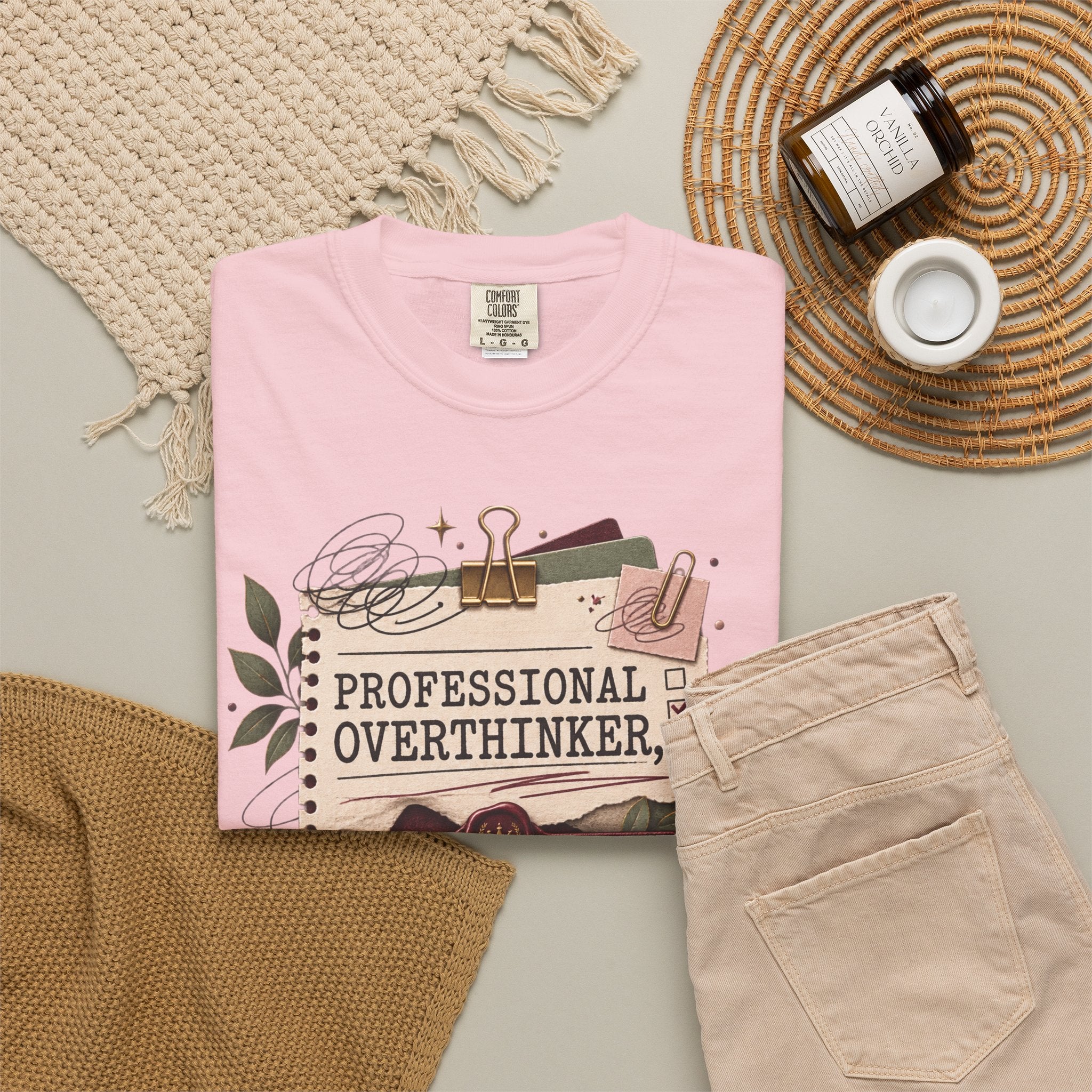 Professional Overthinker Part-Time CEO T-Shirt | Funny Small Business Owner Graphic Tee | Entrepreneur Gift | Garment-Dyed Shirt
