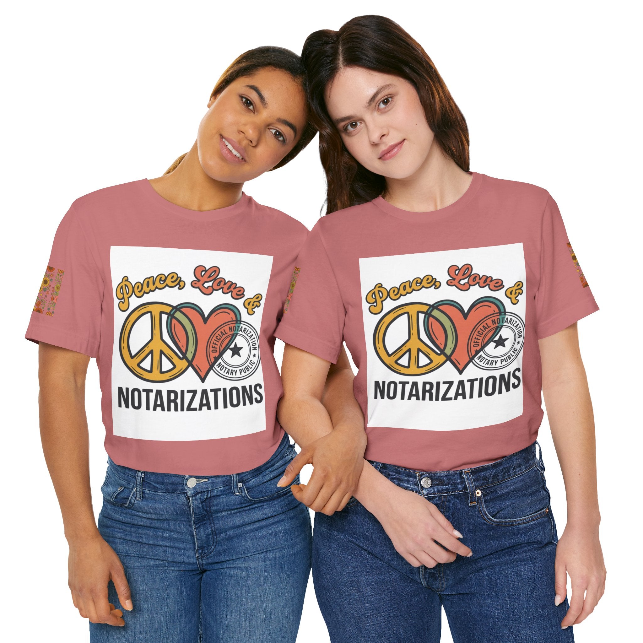 Peace, Love & Notarizations Unisex Jersey T-Shirt ☮️❤️🖋️