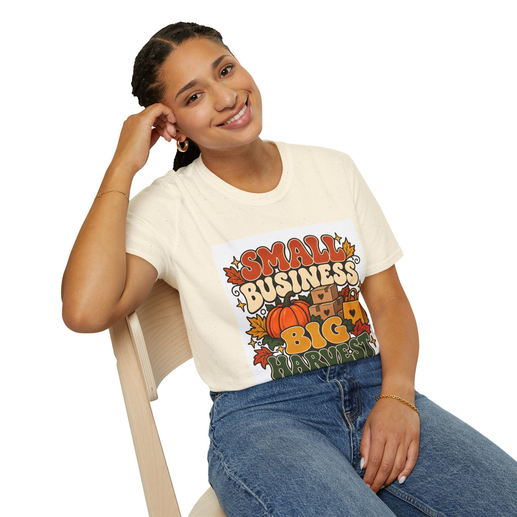 Small Business Big Harvest Graphic T-Shirt — Retro Fall Entrepreneur Tee