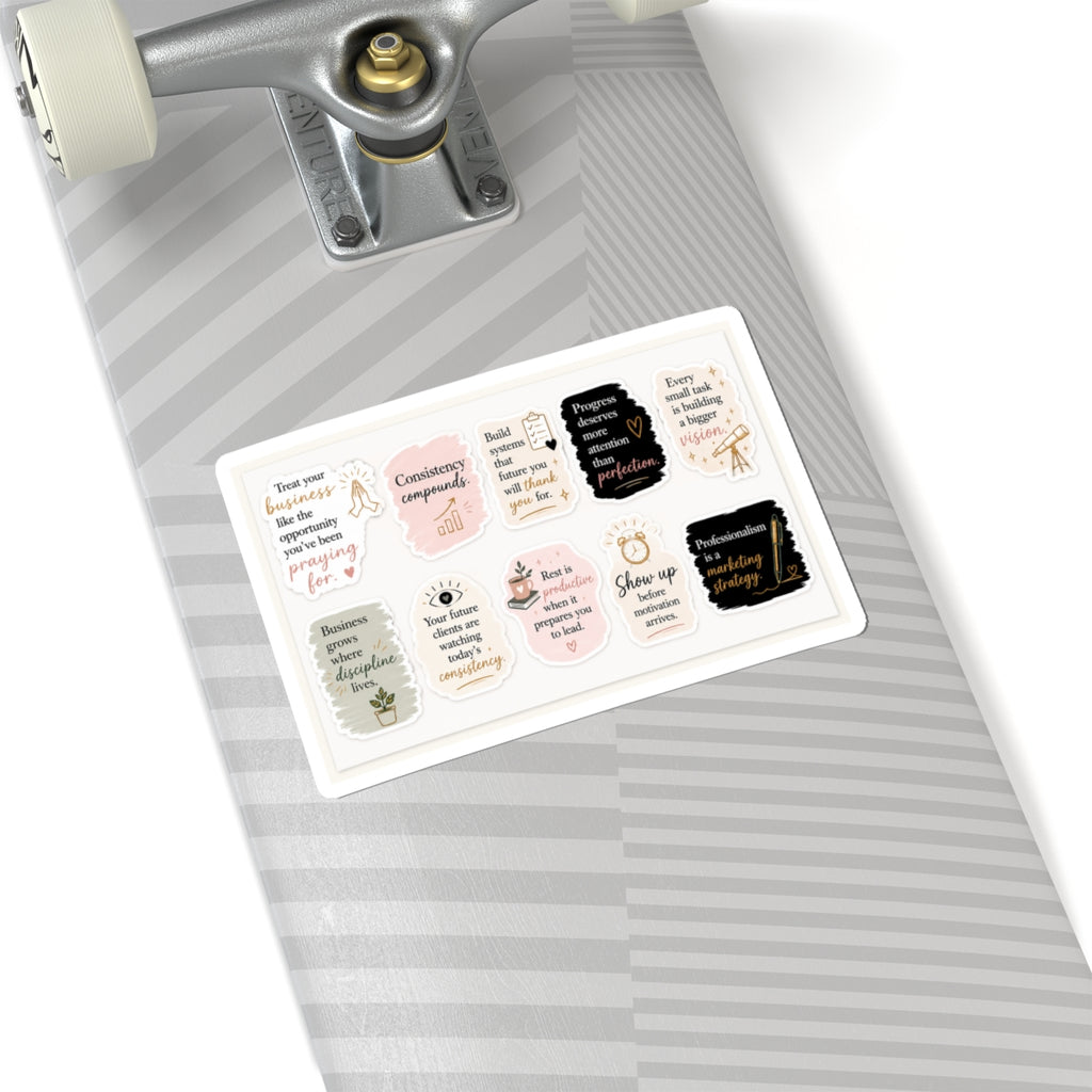 Business Mindset Sticker Sheet. Vinyl Sticker  | Decal | Cute Business Owner Laptop Sticker