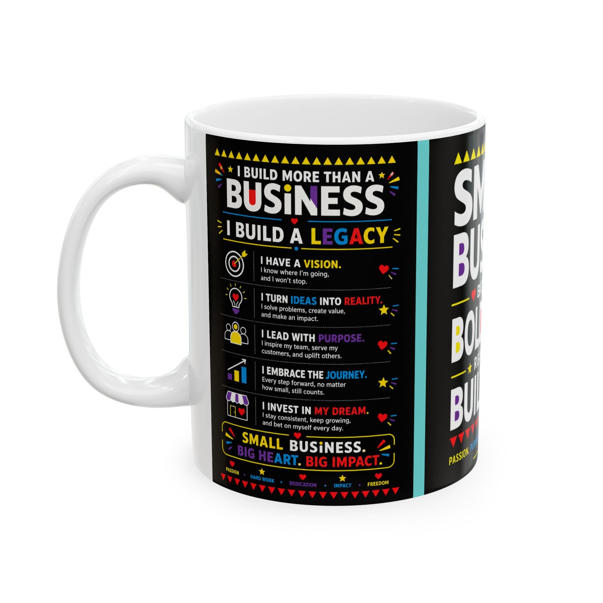 Small Business. Big Dreams. Bold Moves. Coffee Mug | Entrepreneur Gift | Business Owner Motivation Mug | 11oz & 15oz Ceramic Cup