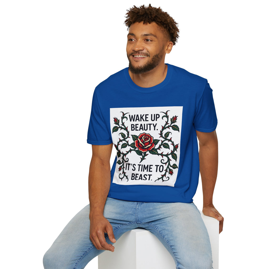 Wake Up Beauty, It’s Time to Beast Tee — Rose & Thorn Graphic Shirt