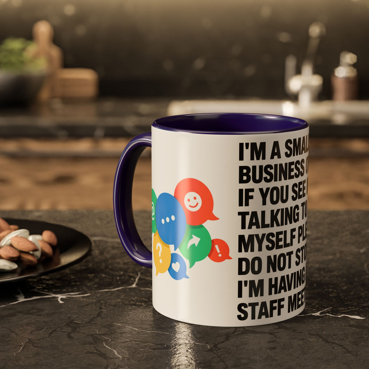 Small Business Owner Staff Meeting Mug — Funny Entrepreneur Coffee Cup