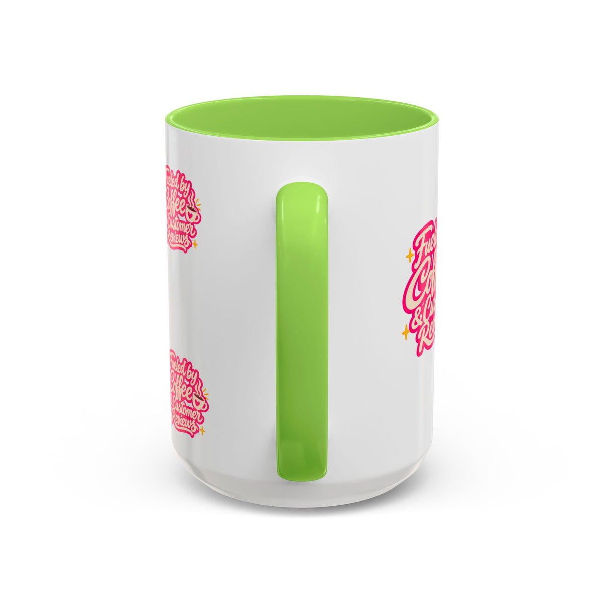 Fueled by Coffee & Customer Reviews Accent Mug — Small-Business Owner Coffee Cup