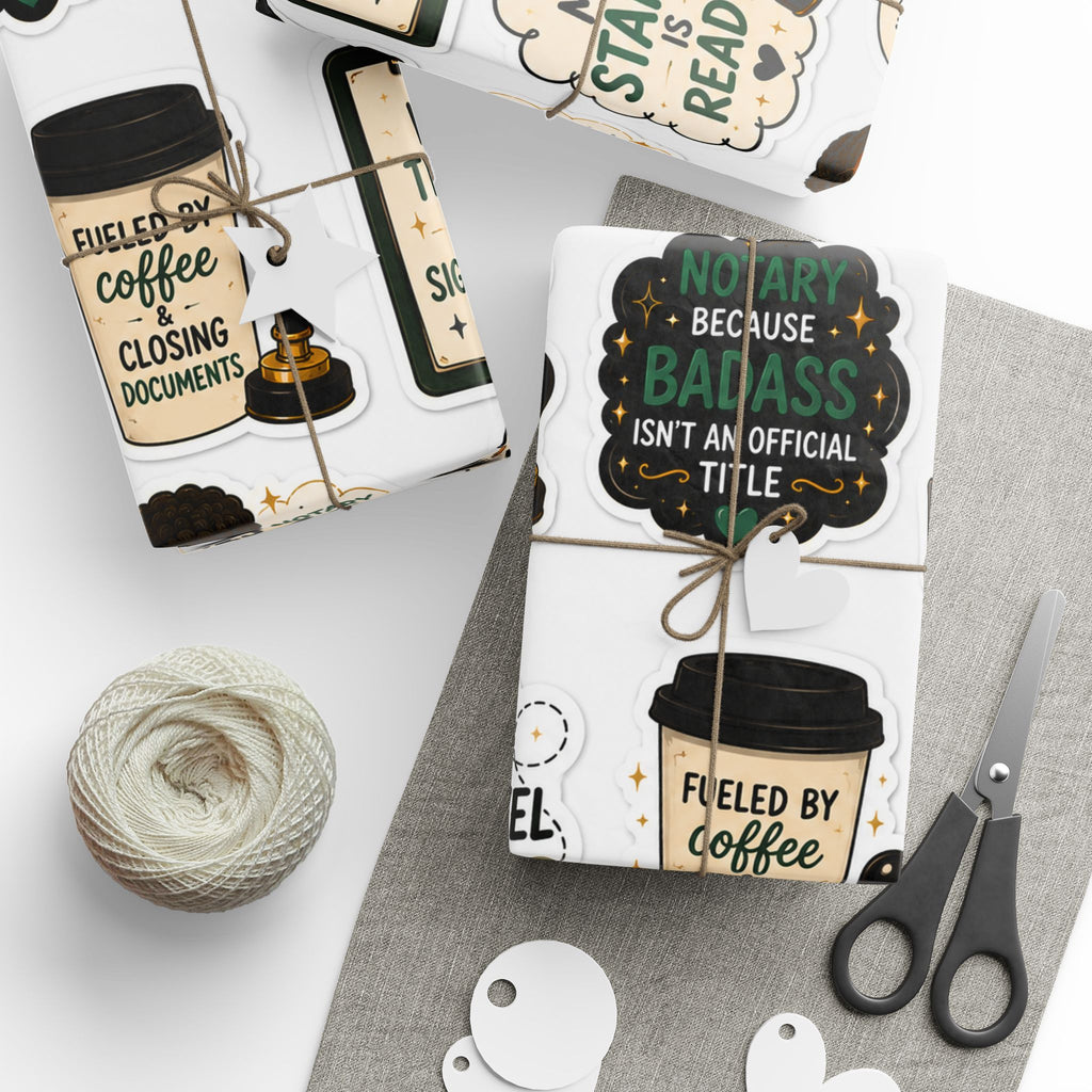 ✍🏾☕ Notary Life Wrapping Paper – Funny Notary Gift Wrap 🎁