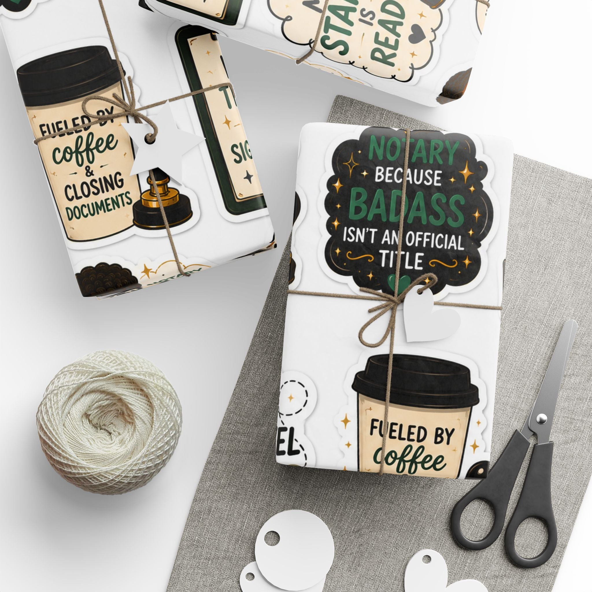 ✍🏾☕ Notary Life Wrapping Paper – Funny Notary Gift Wrap 🎁