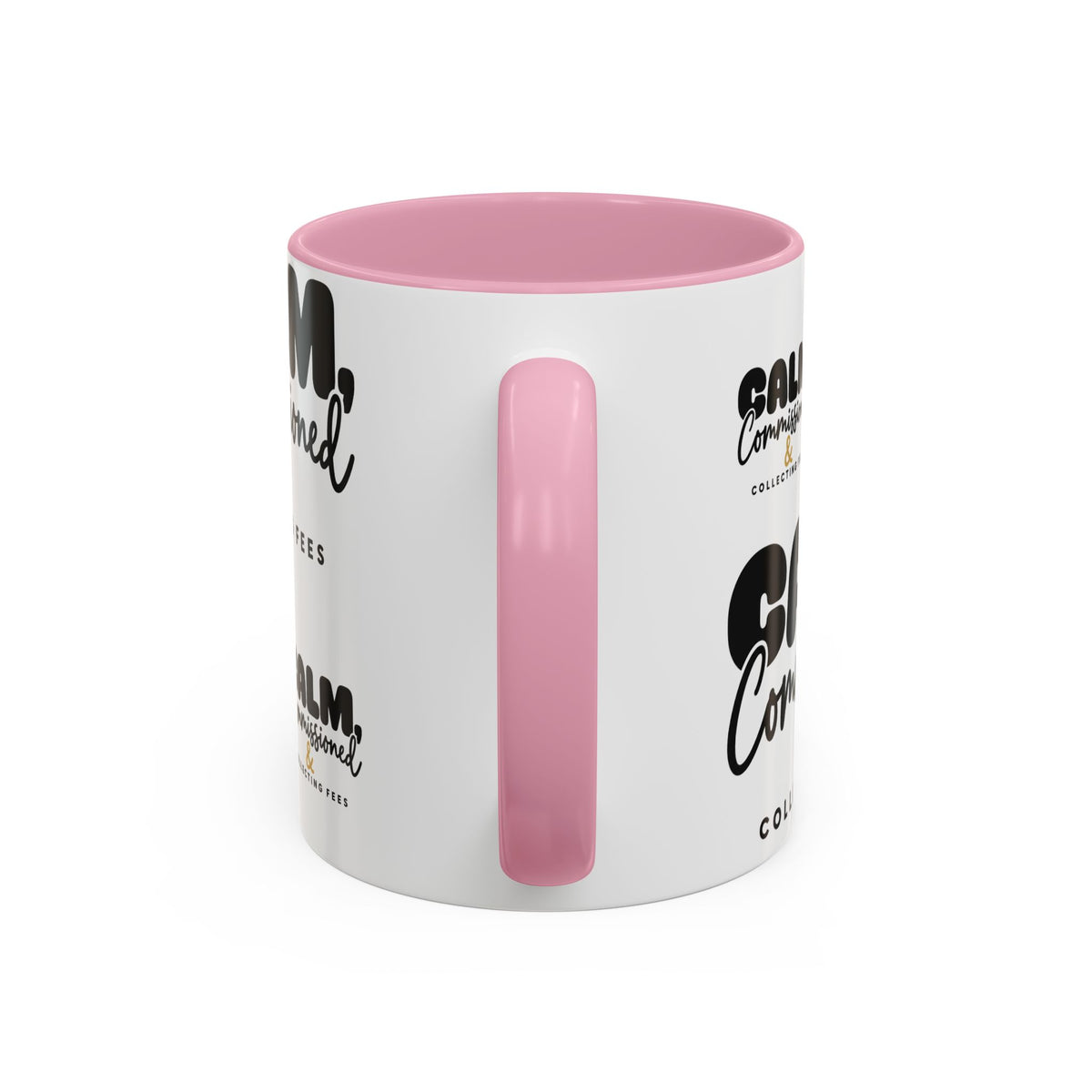 Calm, Commissioned & Collecting Fees Accent Coffee Mug — Notary Public Gift