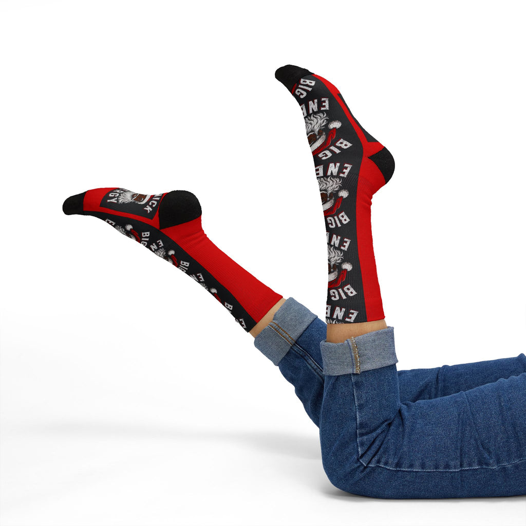 Big Nick Energy Christmas Socks | Funny Santa Holiday Crew Socks | Festive Stocking Stuffer