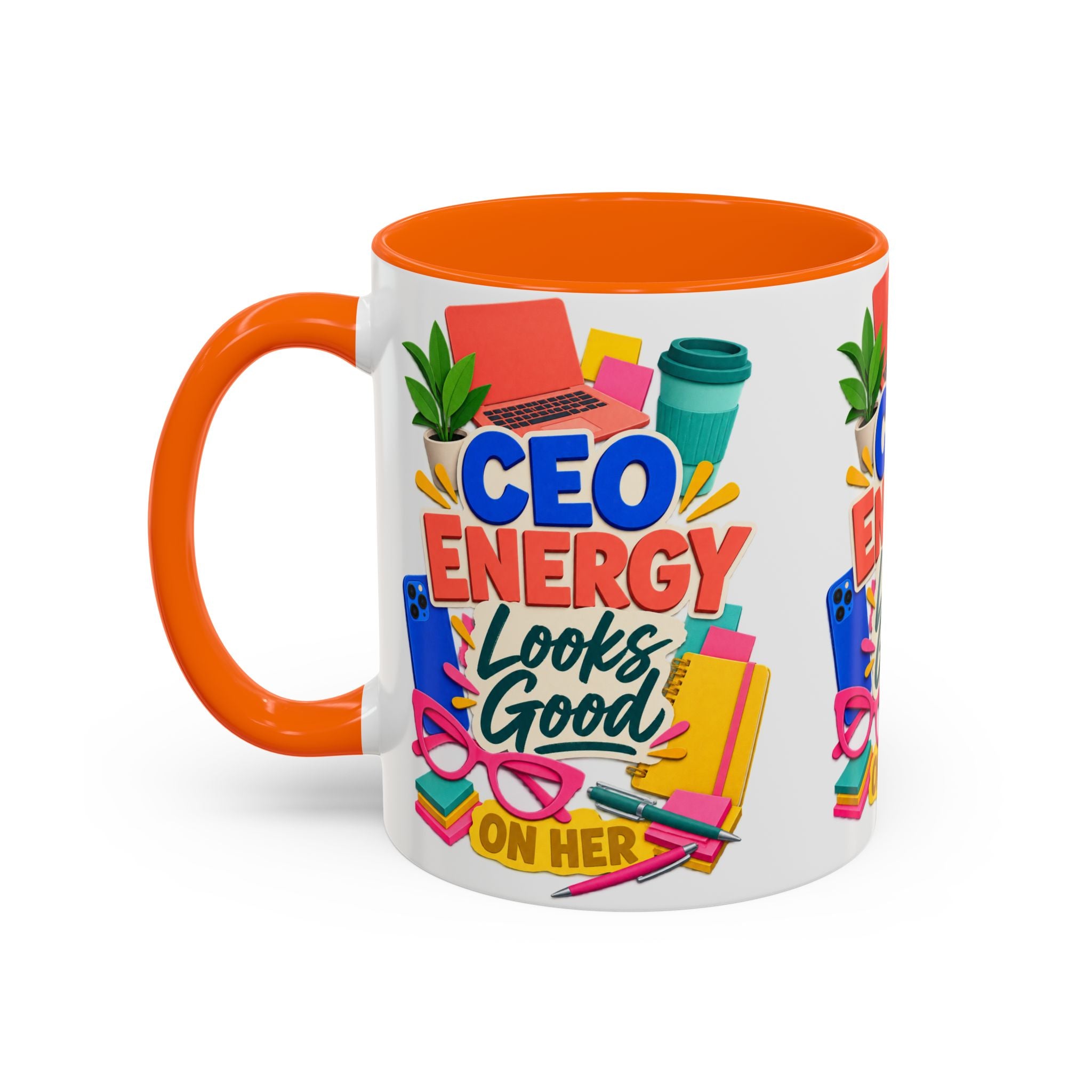 CEO Energy Looks Good on Her Mug | Women in Business Coffee Cup | Female Entrepreneur Gift | Boss Lady Office Mug