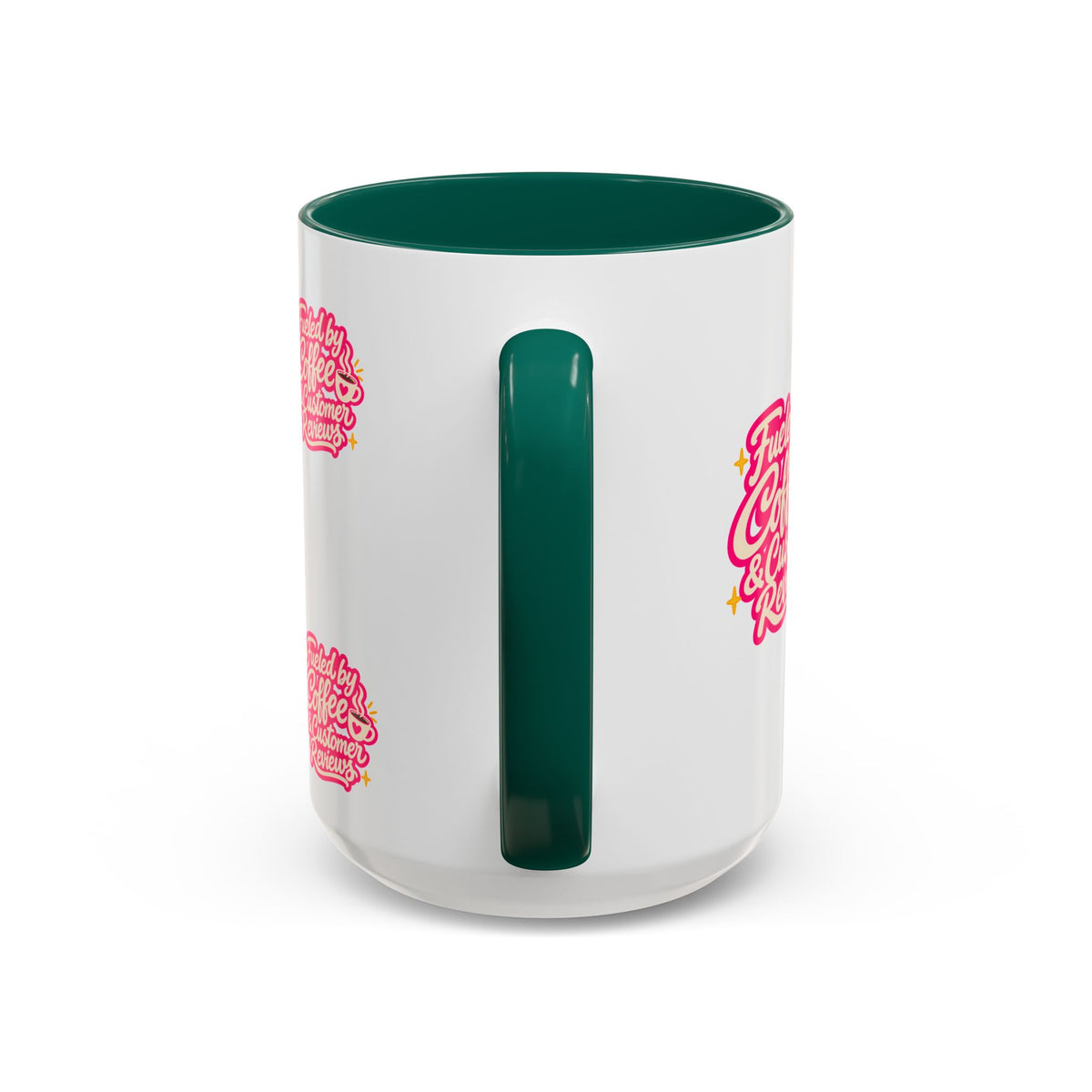 Fueled by Coffee & Customer Reviews Accent Mug — Small-Business Owner Coffee Cup