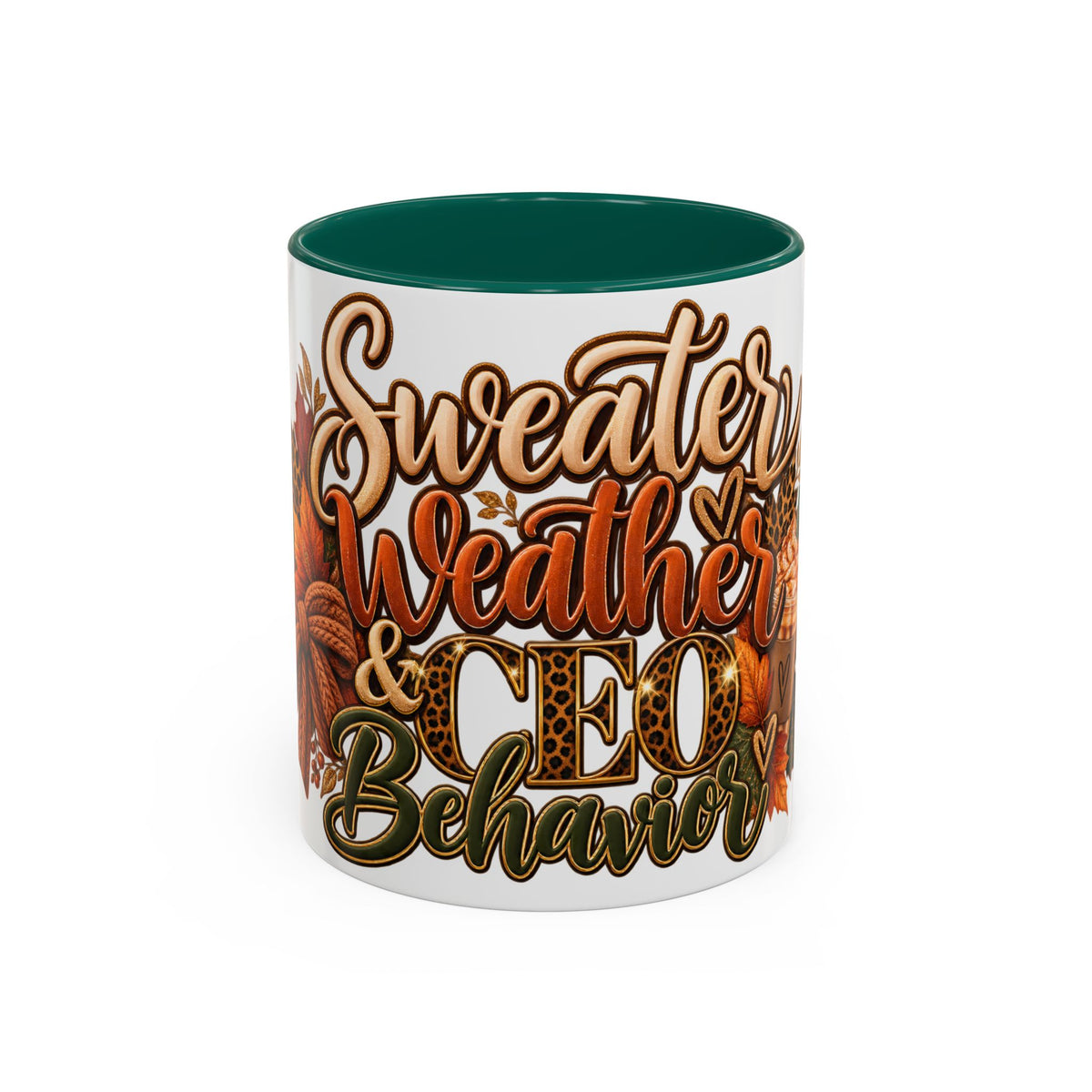 Sweater Weather & CEO Behavior Mug – Fall Pumpkin Latte Seasonal Coffee Cup (11oz/15oz)