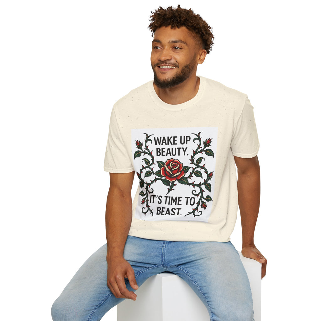 Wake Up Beauty, It’s Time to Beast Tee — Rose & Thorn Graphic Shirt