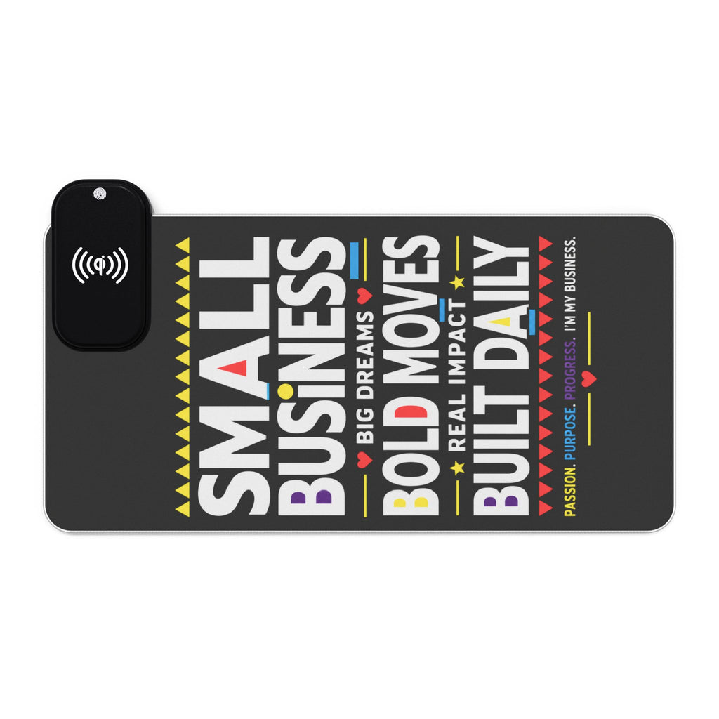 Small Business Bold Moves LED Wireless Charging Mouse Pad | RGB Desk Mat