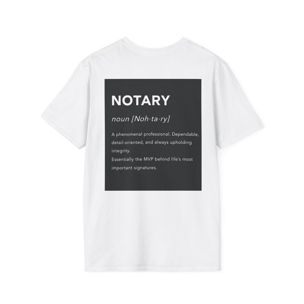 Notary Definition T-Shirt | Minimalist Notary Public Tee | Loan Signing Agent Shirt | Professional Notary Graphic Tee | Unisex Business Apparel
