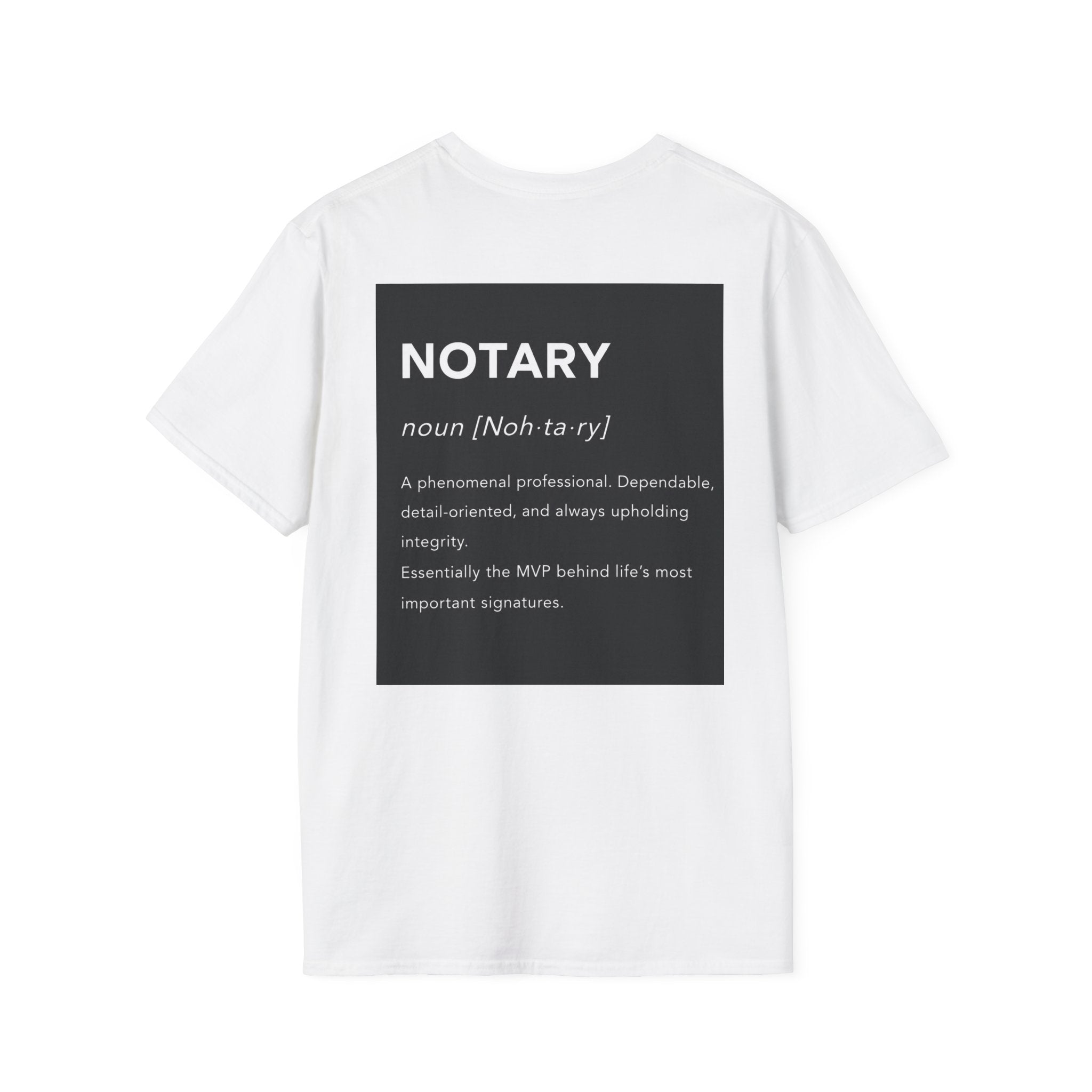 Notary Definition T-Shirt | Minimalist Notary Public Tee | Loan Signing Agent Shirt | Professional Notary Graphic Tee | Unisex Business Apparel