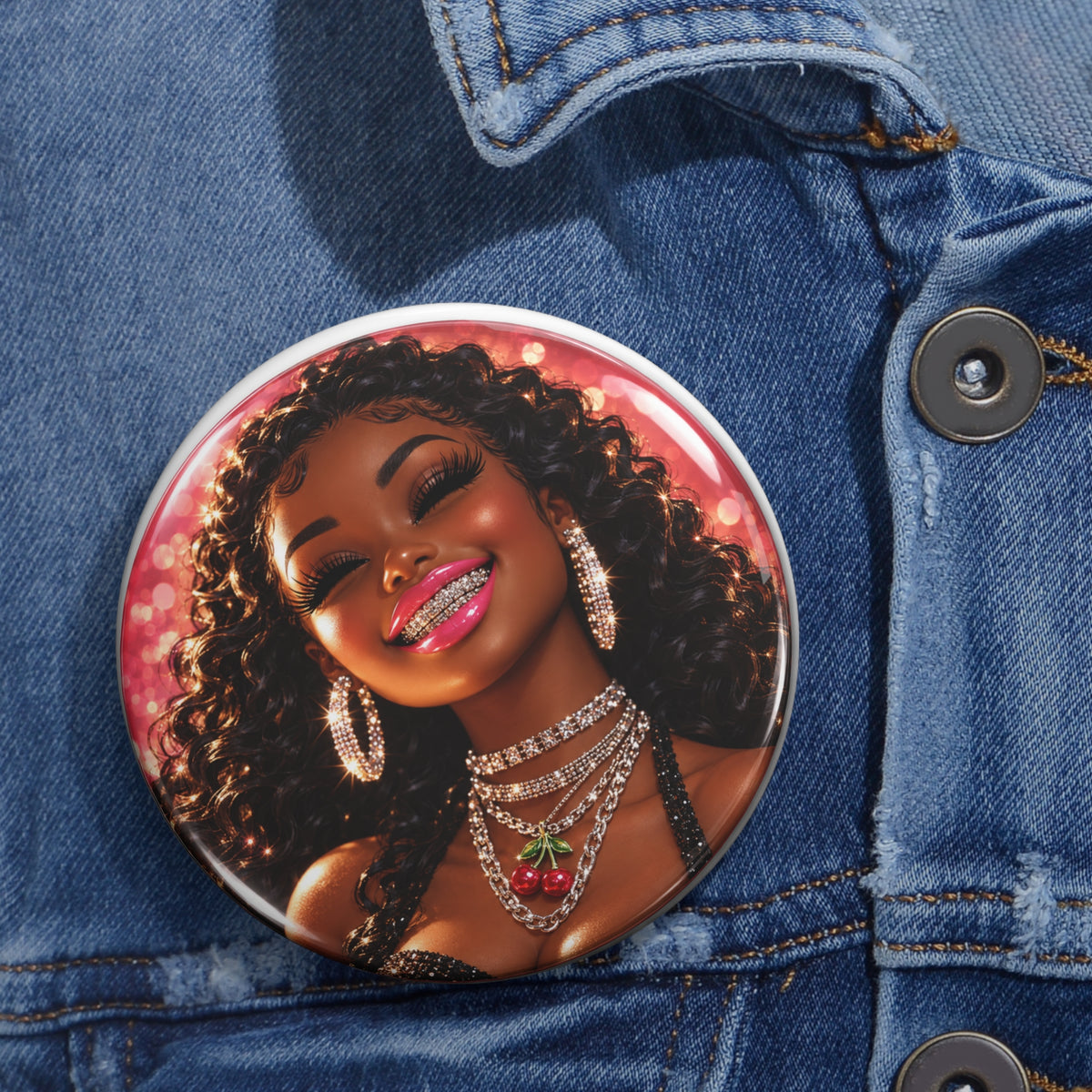 Cherry On Top Pin Button — Glam Girl Statement Accessory