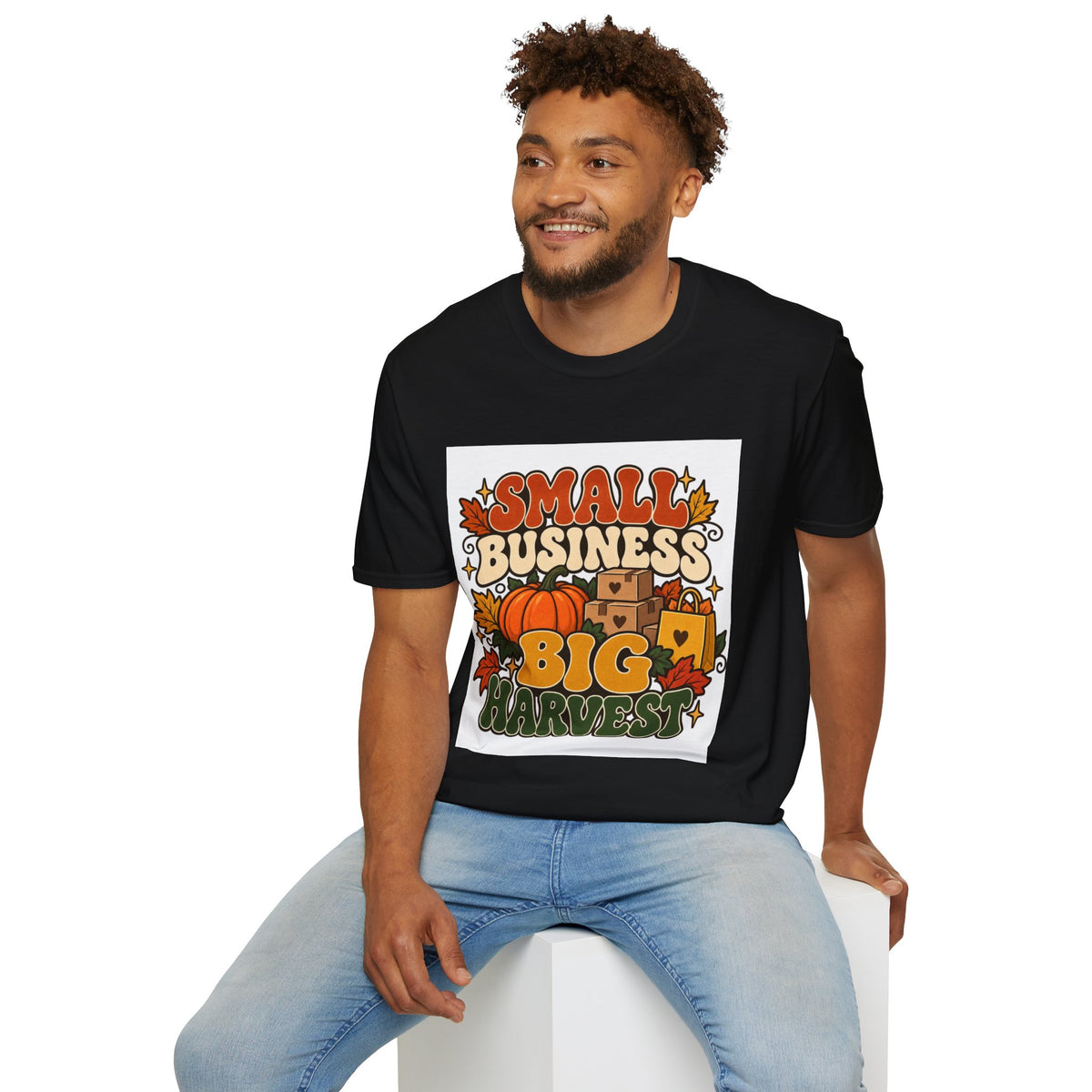 Small Business Big Harvest Graphic T-Shirt — Retro Fall Entrepreneur Tee