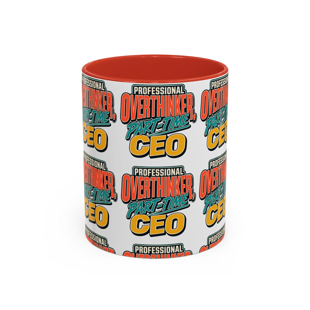 Professional Overthinker Part-Time CEO Mug | Funny Small Business Owner Coffee Cup | Entrepreneur and Side-Hustle Gift