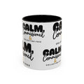 Calm, Commissioned & Collecting Fees Accent Coffee Mug — Notary Public Gift