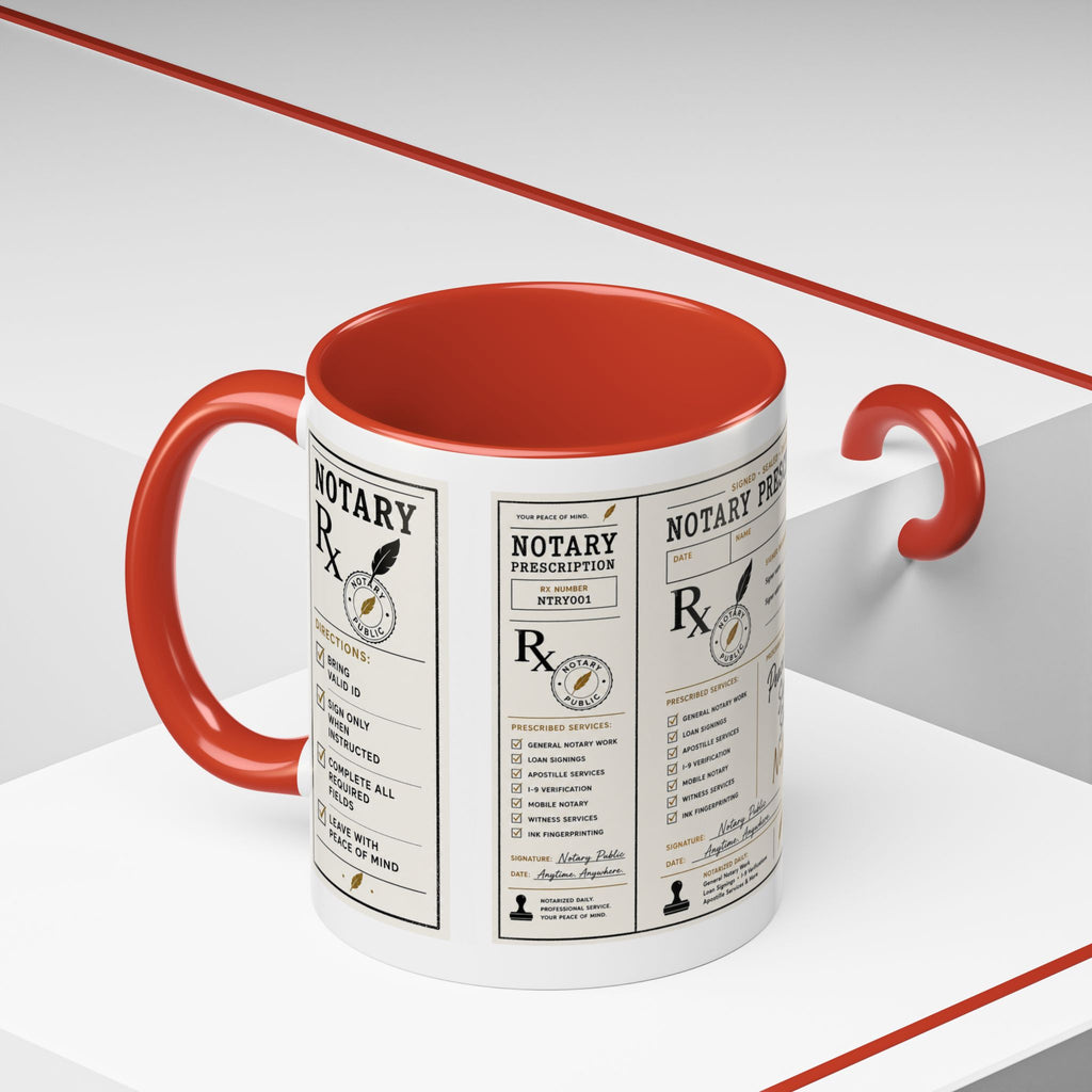 Notary Prescription | Accent Coffee Mug (11oz & 15oz)
