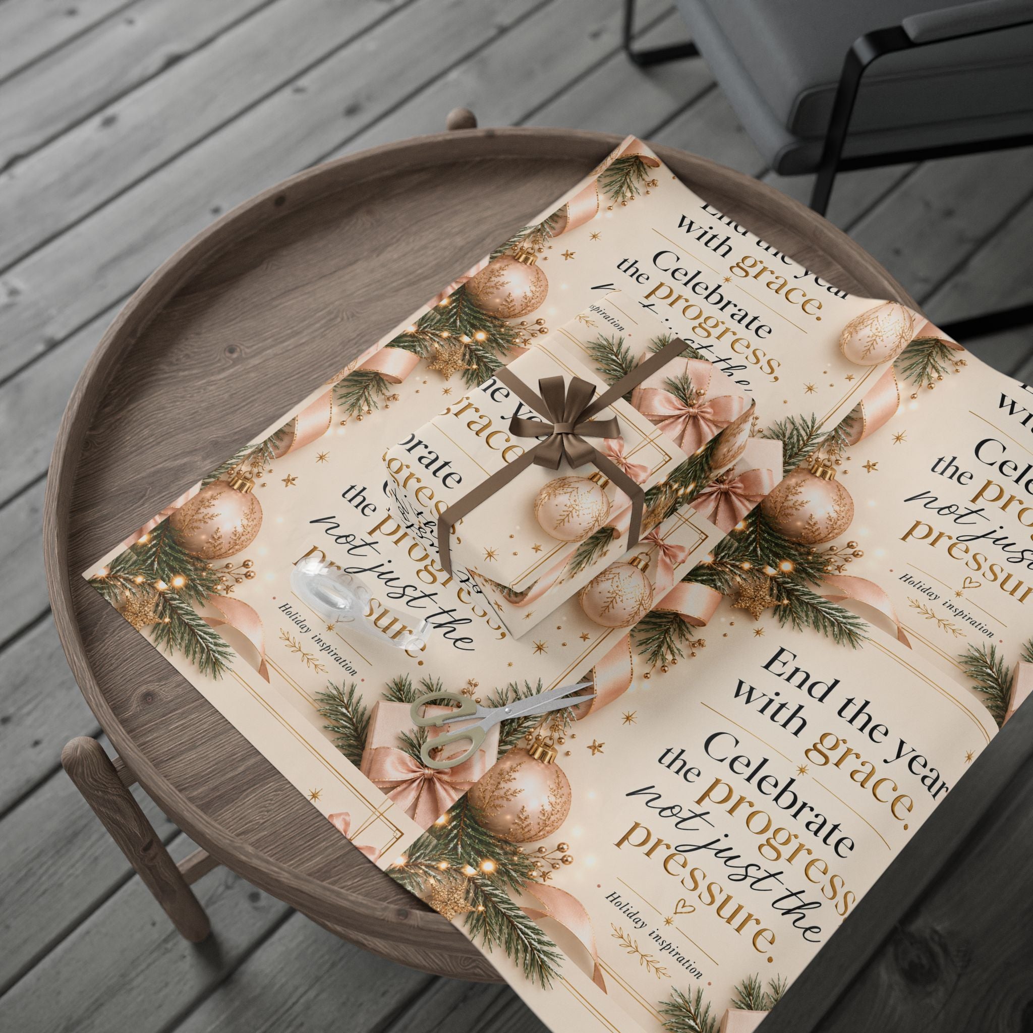✨ End the Year With Grace Wrapping Paper – Inspirational Holiday Gift Wrap 🎄