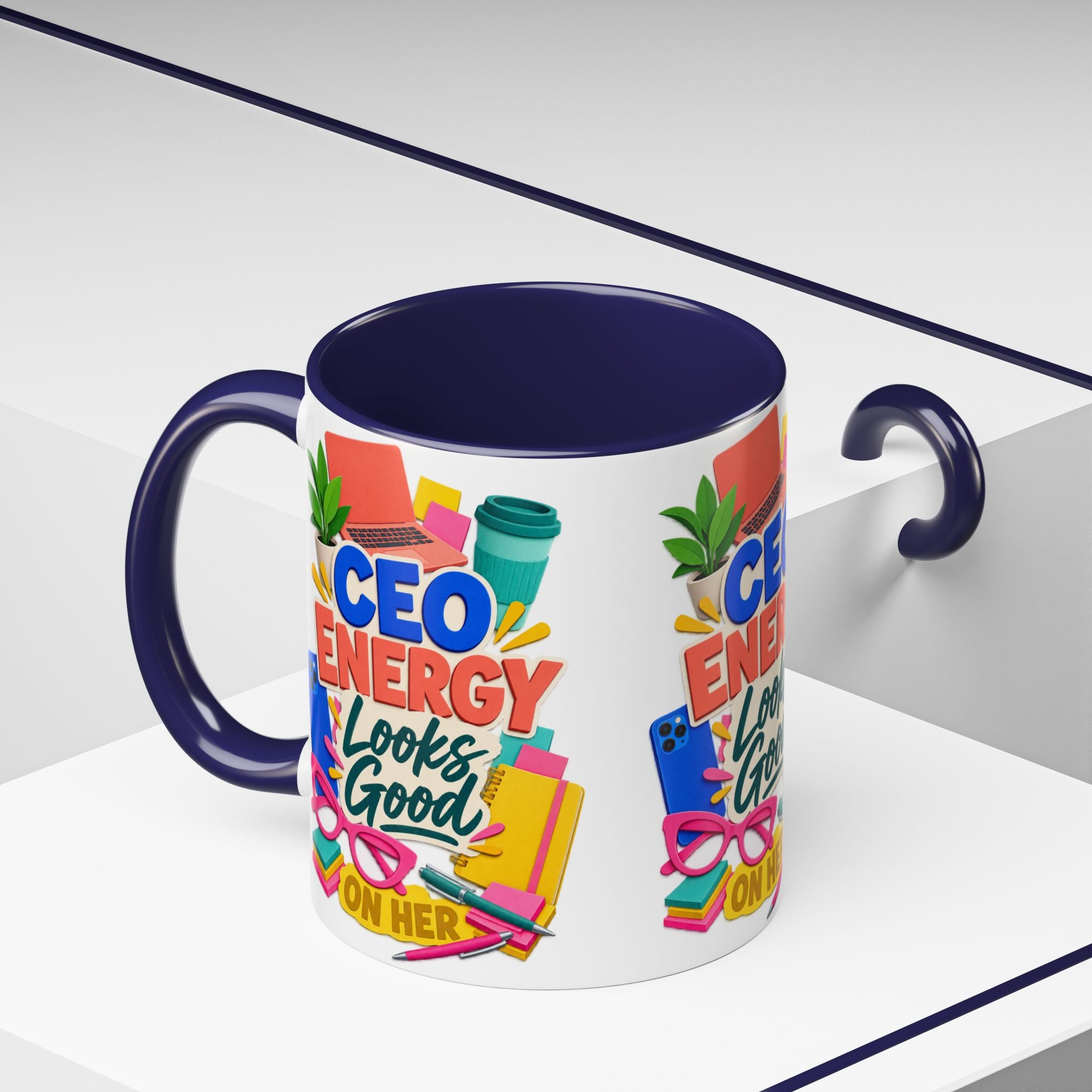 CEO Energy Looks Good on Her Mug | Women in Business Coffee Cup | Female Entrepreneur Gift | Boss Lady Office Mug