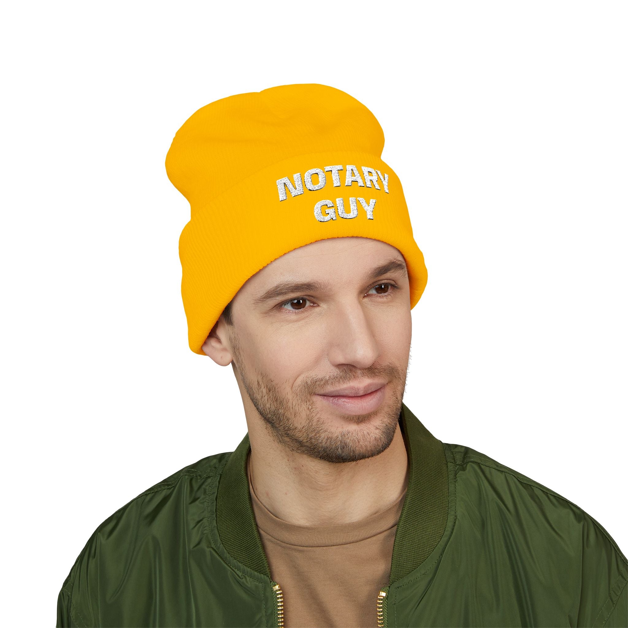 Notary Guy Embroidered Cuffed Beanie | Men's Notary Public Winter Hat