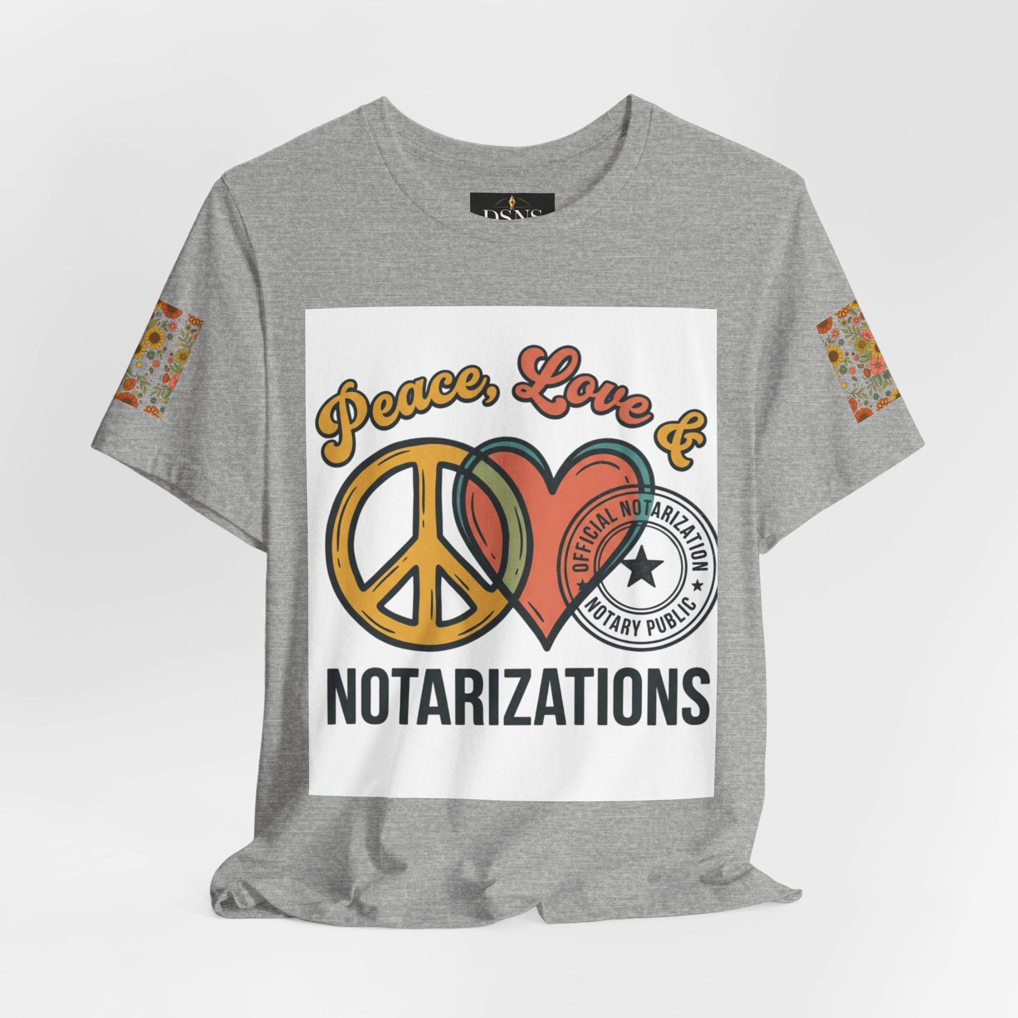 Peace, Love & Notarizations Unisex Jersey T-Shirt ☮️❤️🖋️