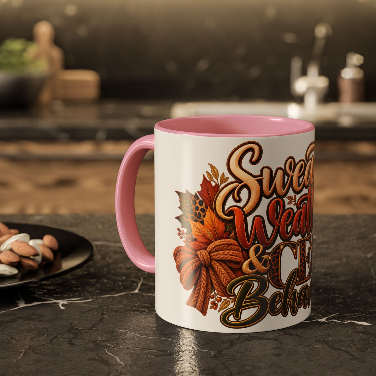Sweater Weather & CEO Behavior Mug – Fall Pumpkin Latte Seasonal Coffee Cup (11oz/15oz)