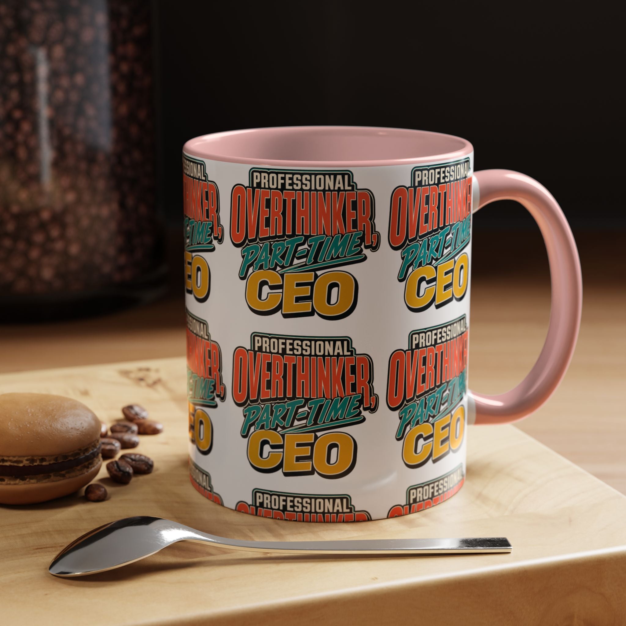 Professional Overthinker Part-Time CEO Mug | Funny Small Business Owner Coffee Cup | Entrepreneur and Side-Hustle Gift